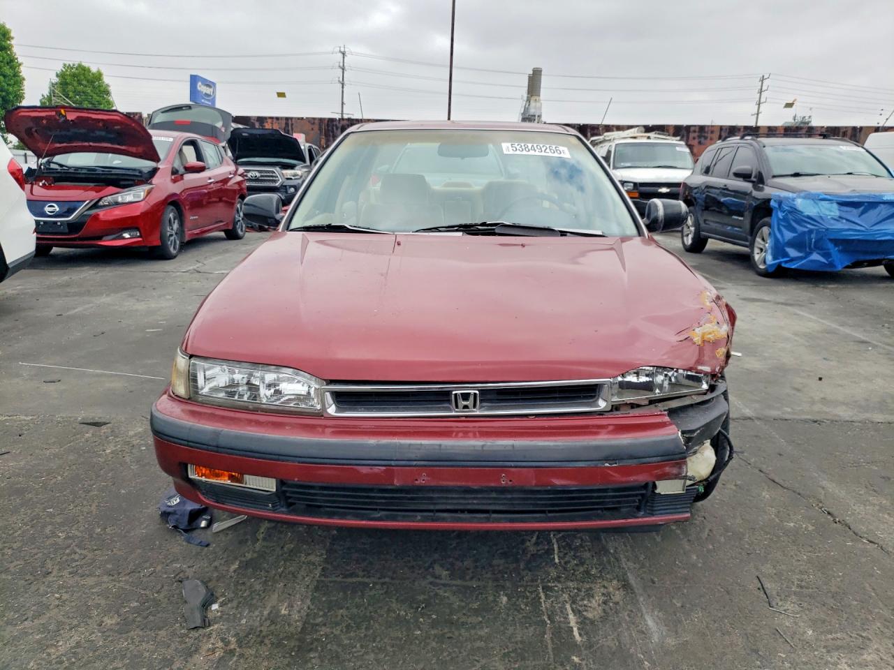 1990 Honda Accord Lx Burgundy vin: JHMCB7653LC053490