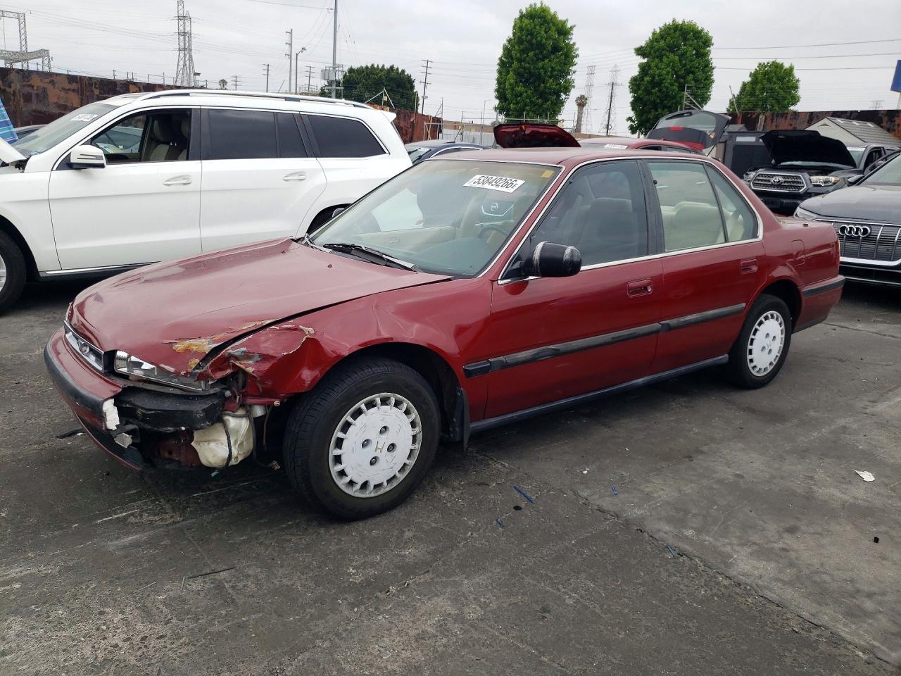 1990 Honda Accord Lx Burgundy vin: JHMCB7653LC053490
