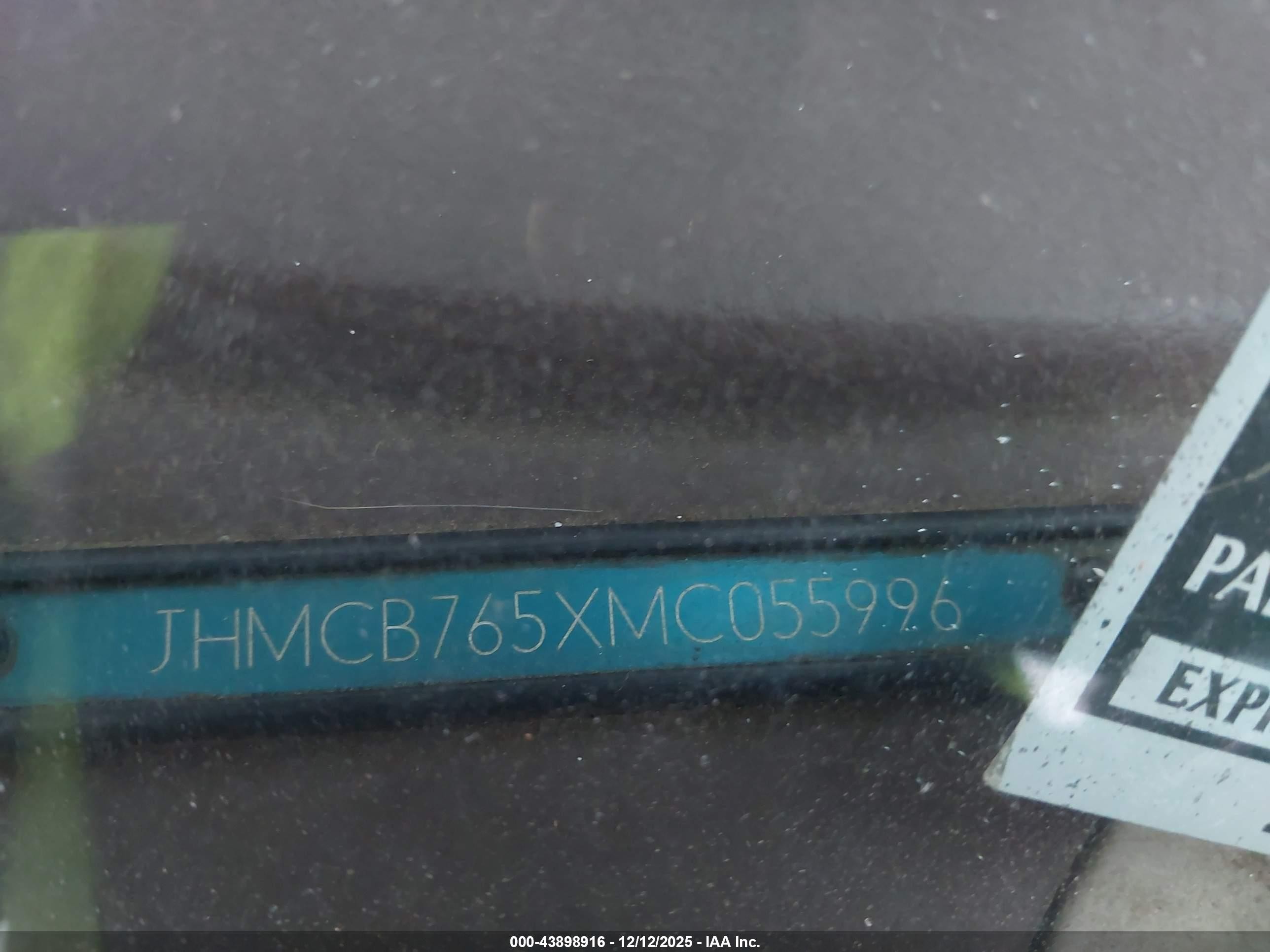 1991 Honda Accord Lx/ex Teal vin: JHMCB765XMC055996