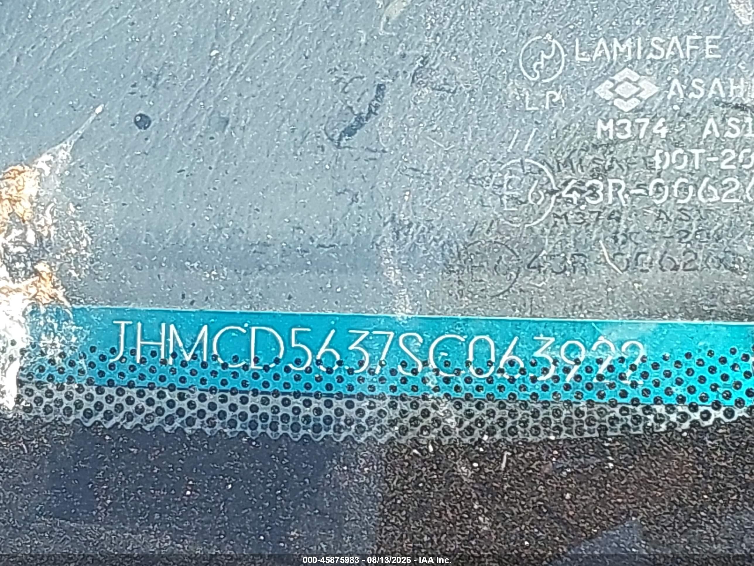 1995 Honda Accord Lx Blue vin: JHMCD5637SC063922