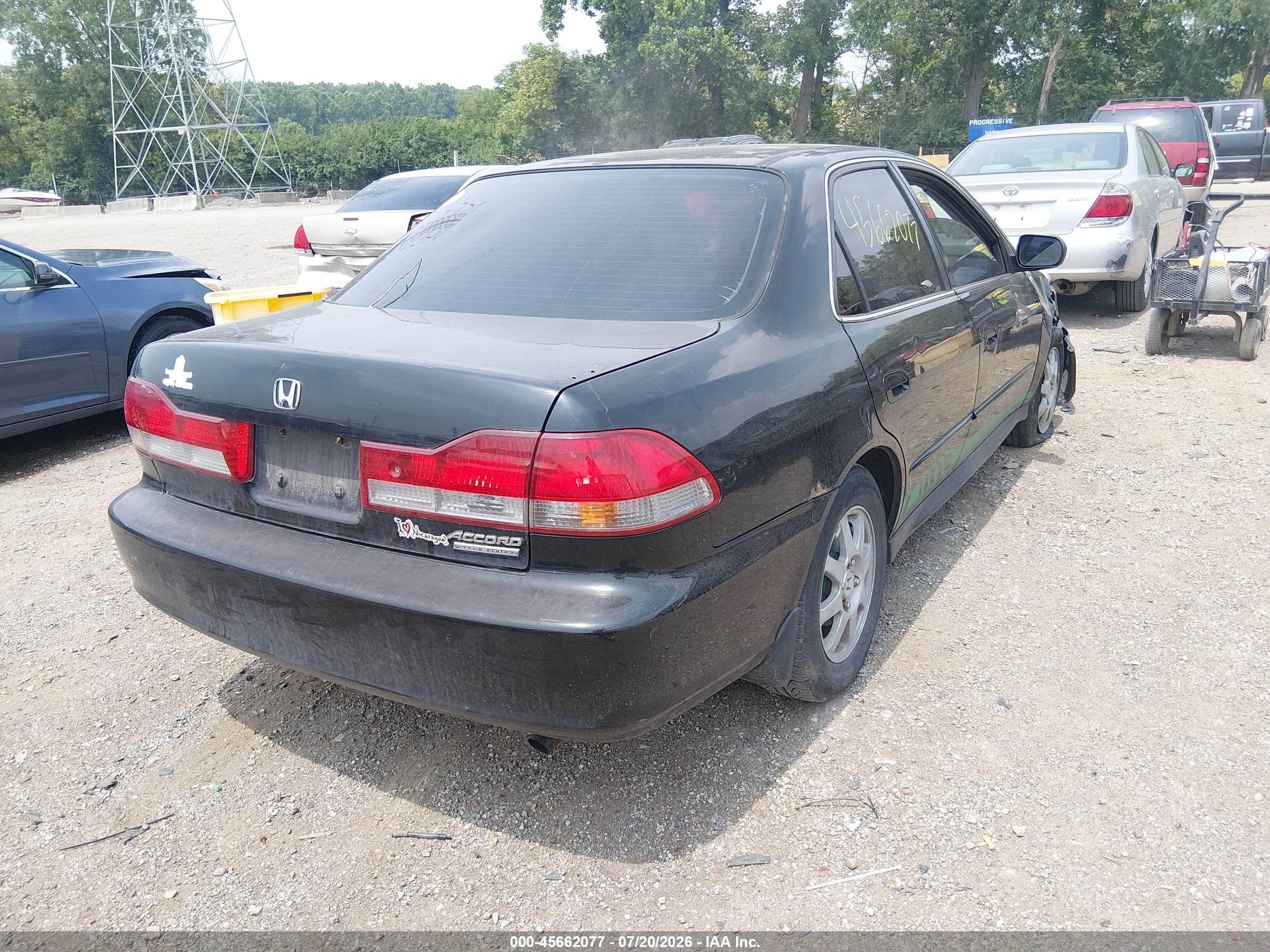 2002 Honda Accord 2.3 Se Black vin: JHMCG56762C021185