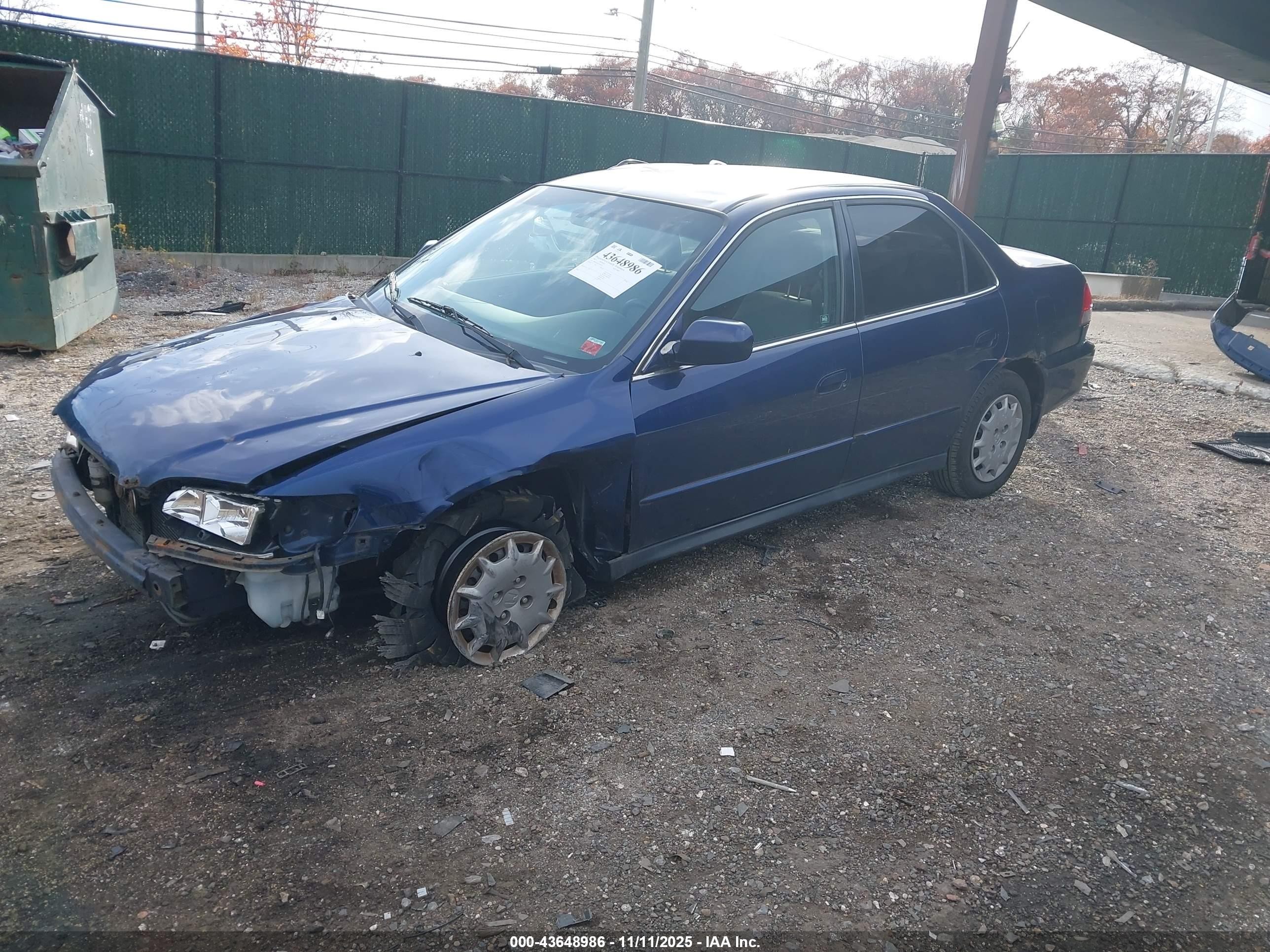 2002 Honda Accord 2.3 Lx Blue vin: JHMCG66552C003927
