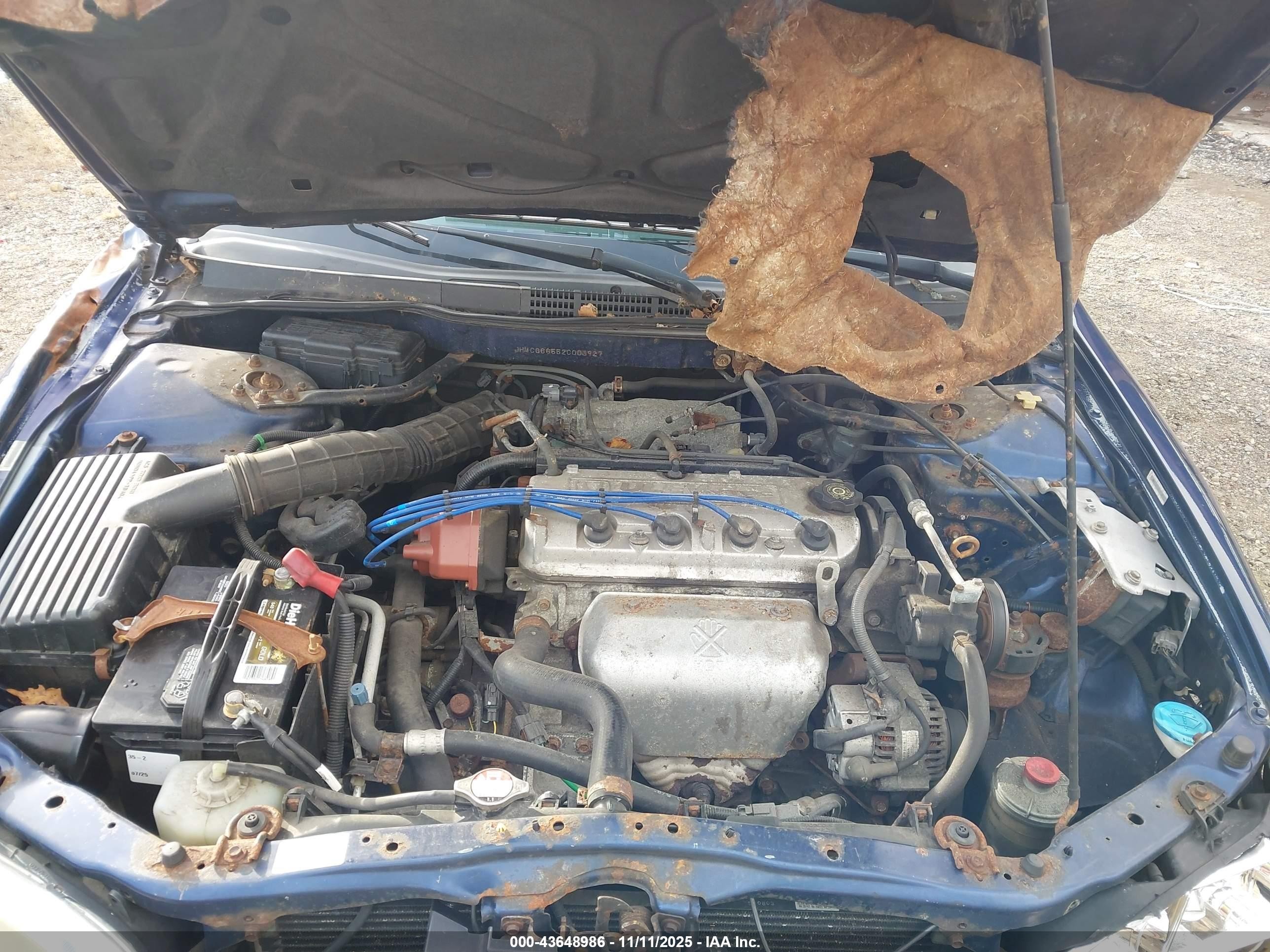 2002 Honda Accord 2.3 Lx Blue vin: JHMCG66552C003927