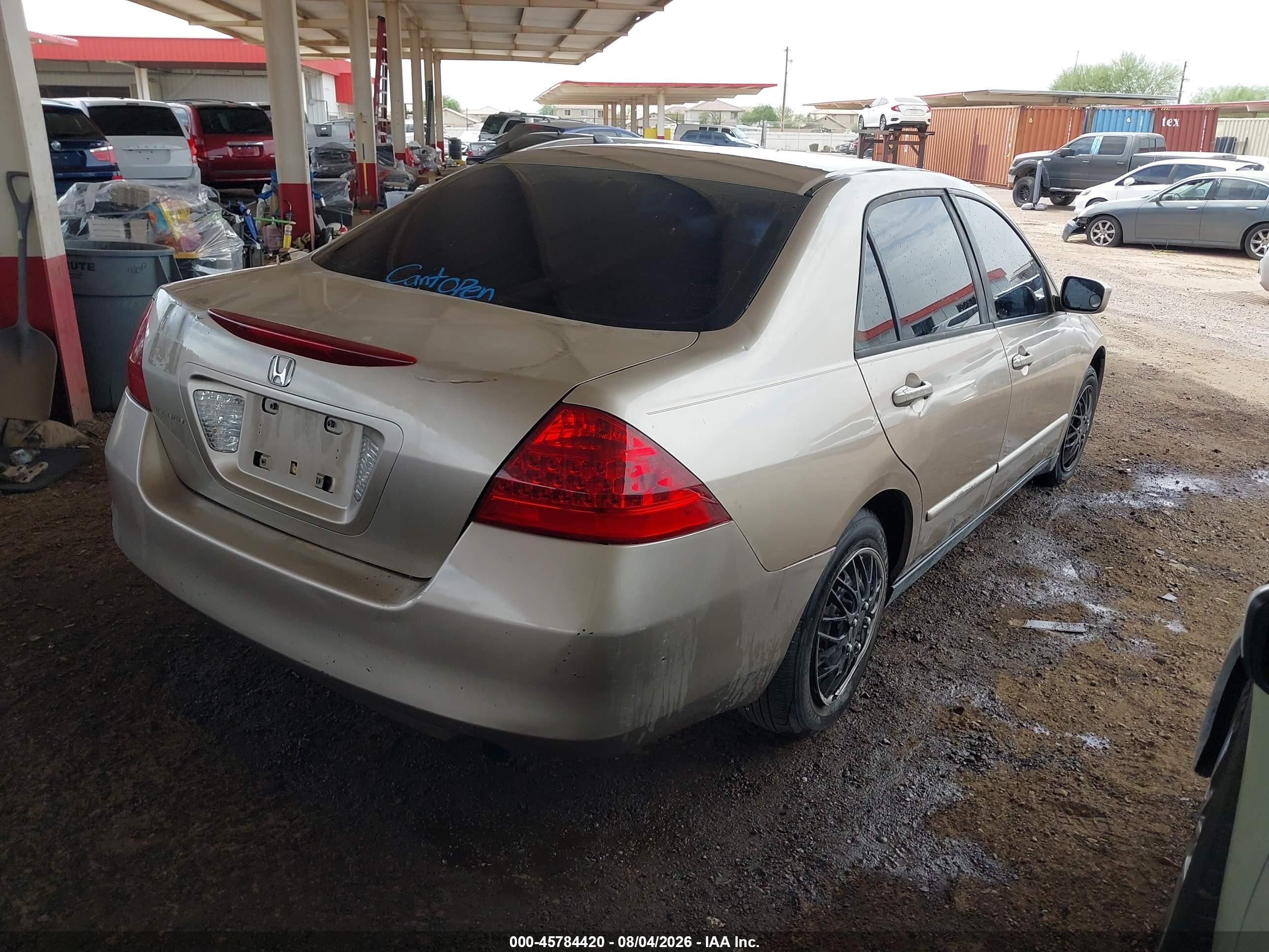 2007 Honda Accord 2.4 Vp Tan vin: JHMCM56137C018837