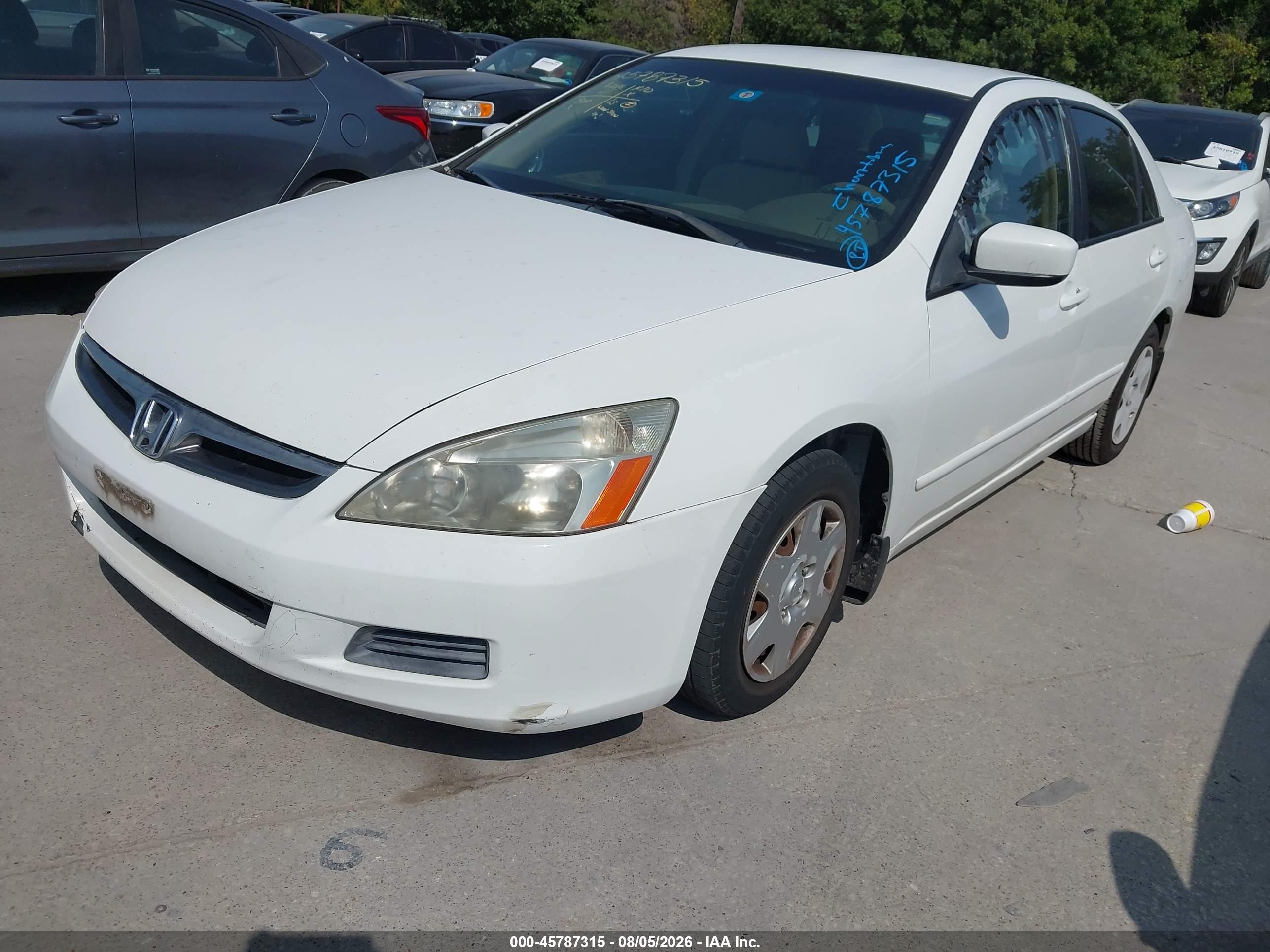 2007 Honda Accord 2.4 Vp White vin: JHMCM56147C008527