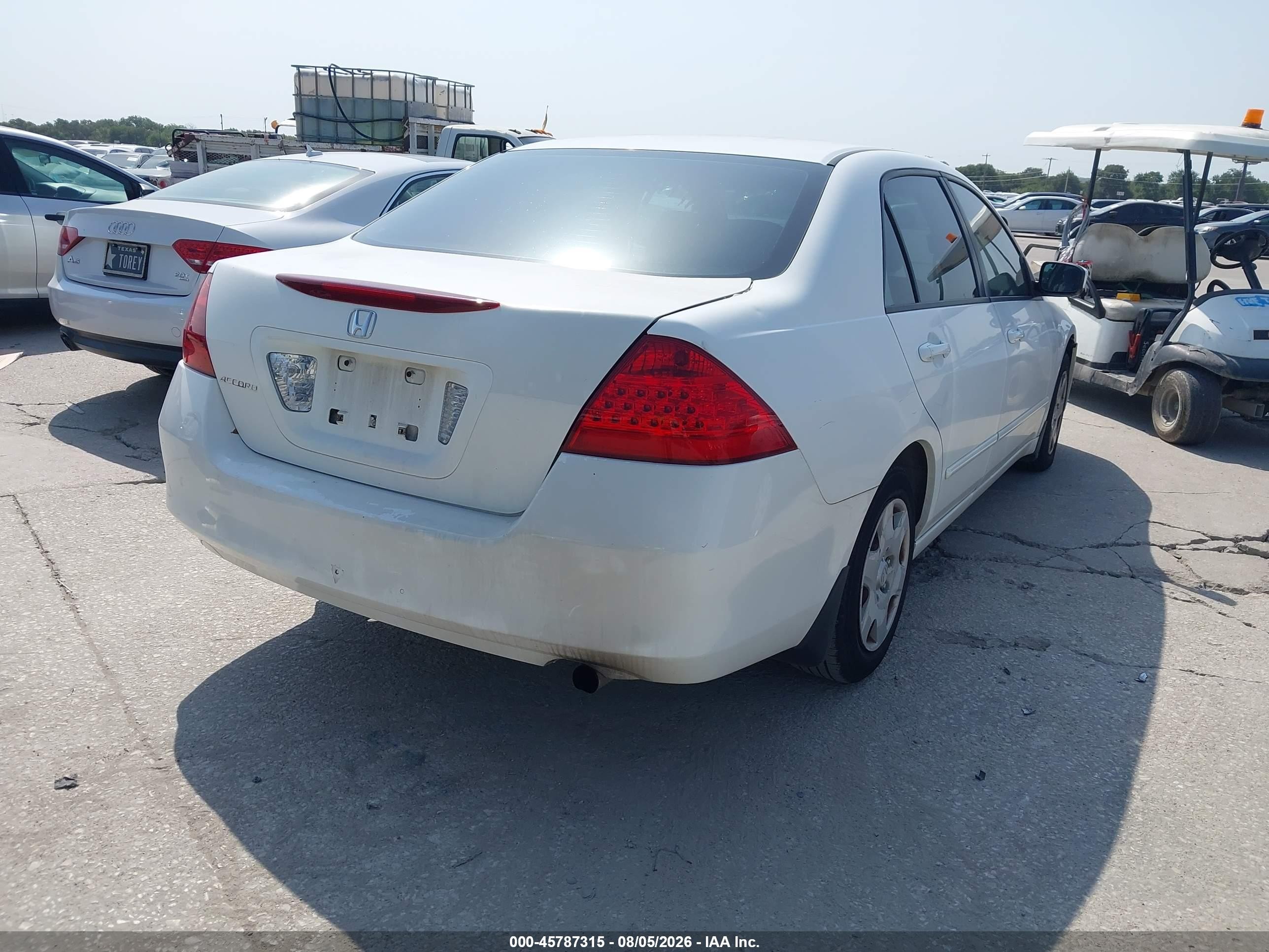 2007 Honda Accord 2.4 Vp White vin: JHMCM56147C008527