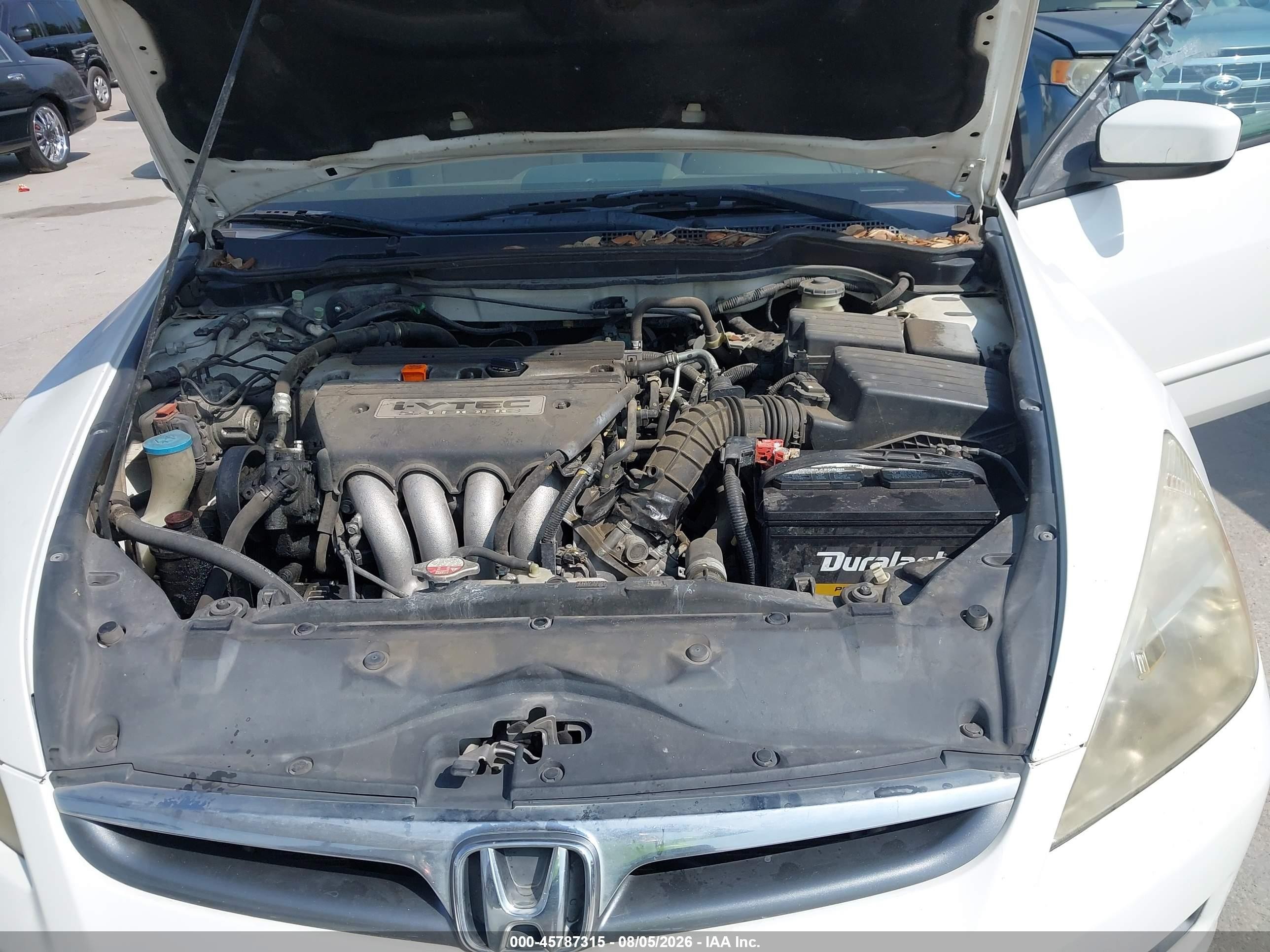 2007 Honda Accord 2.4 Vp White vin: JHMCM56147C008527