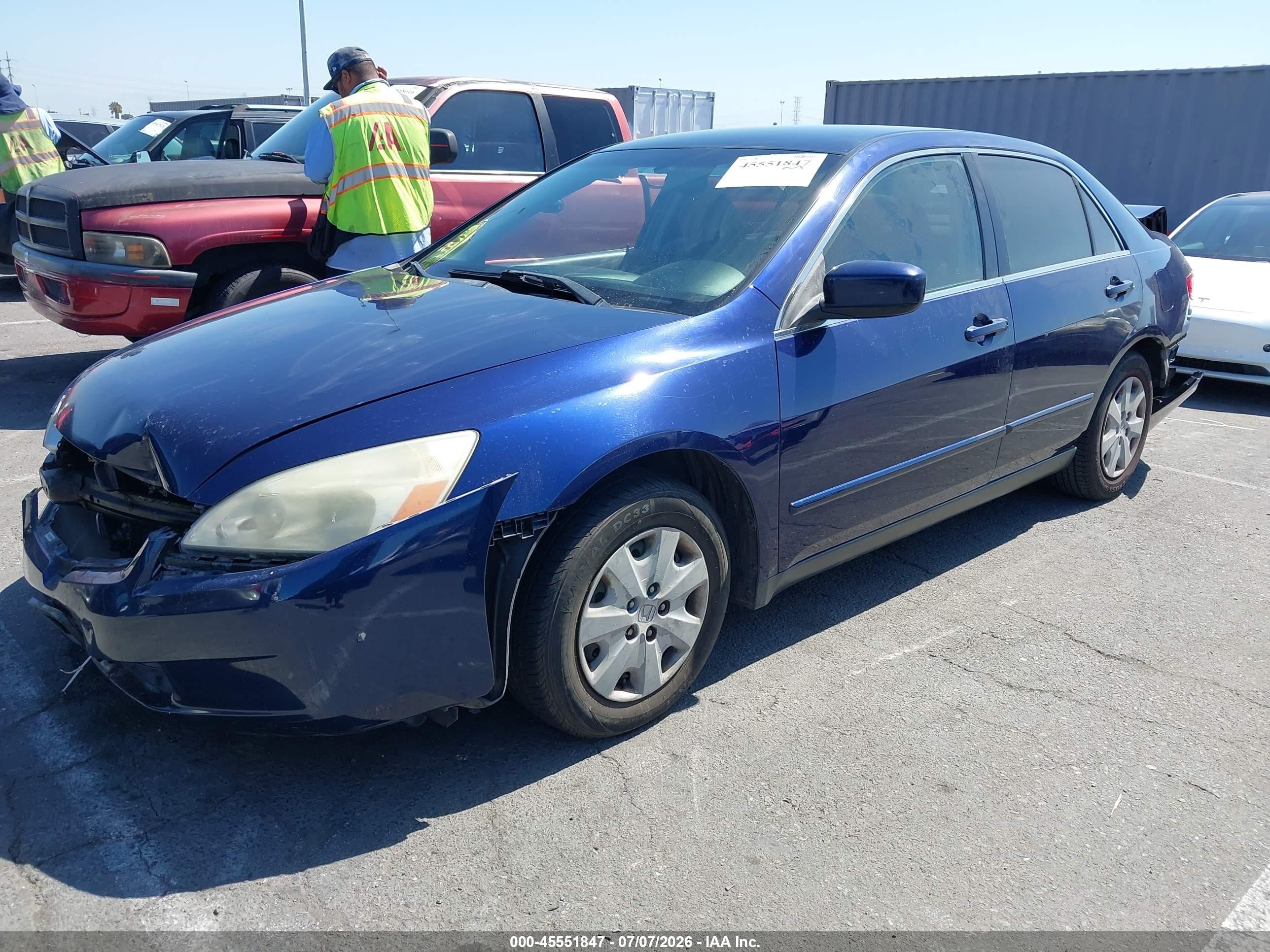 2003 Honda Accord Sdn Lx Blue vin: JHMCM56313C012739
