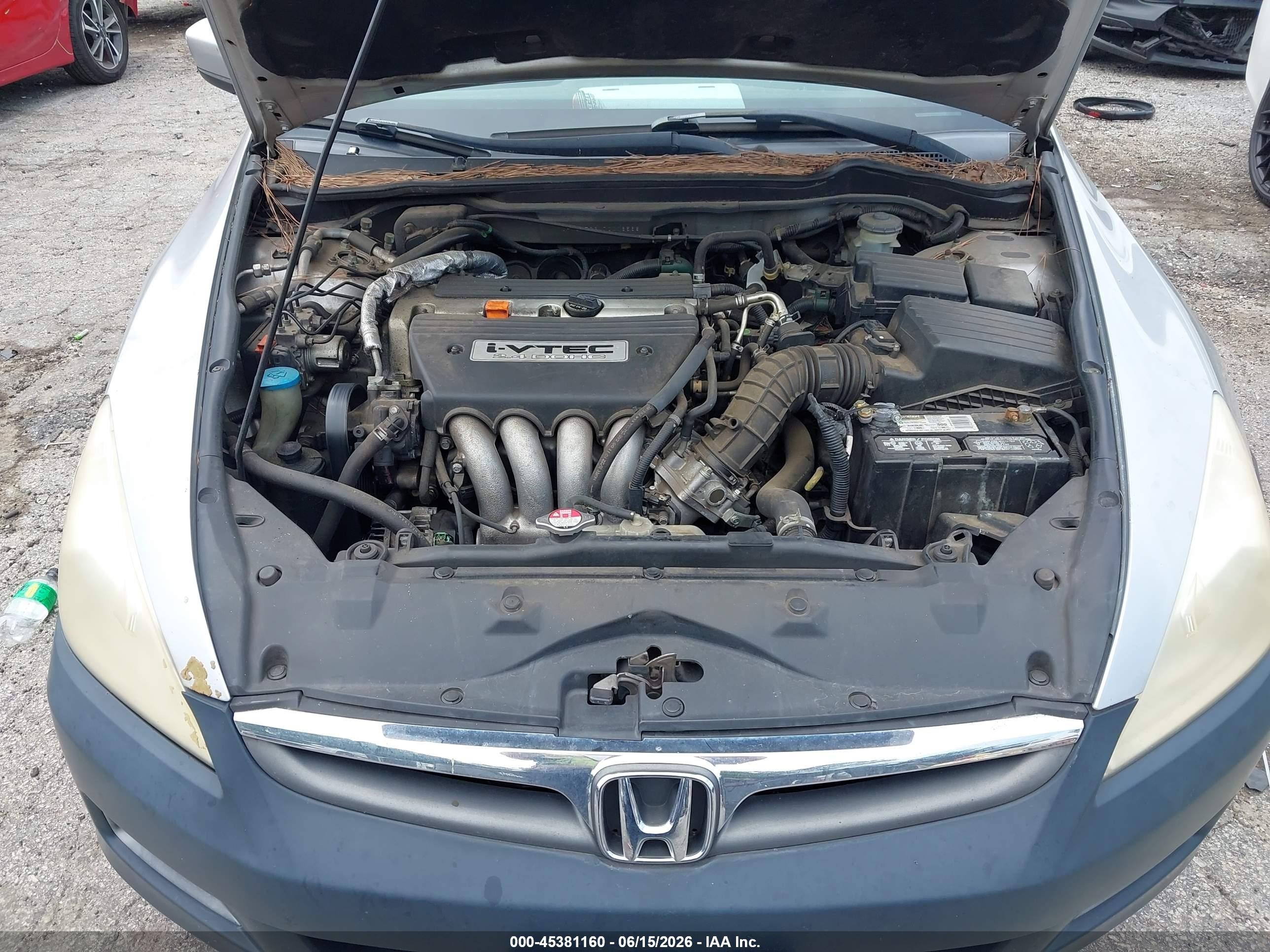 2007 Honda Accord 2.4 Se Silver vin: JHMCM56317C016568