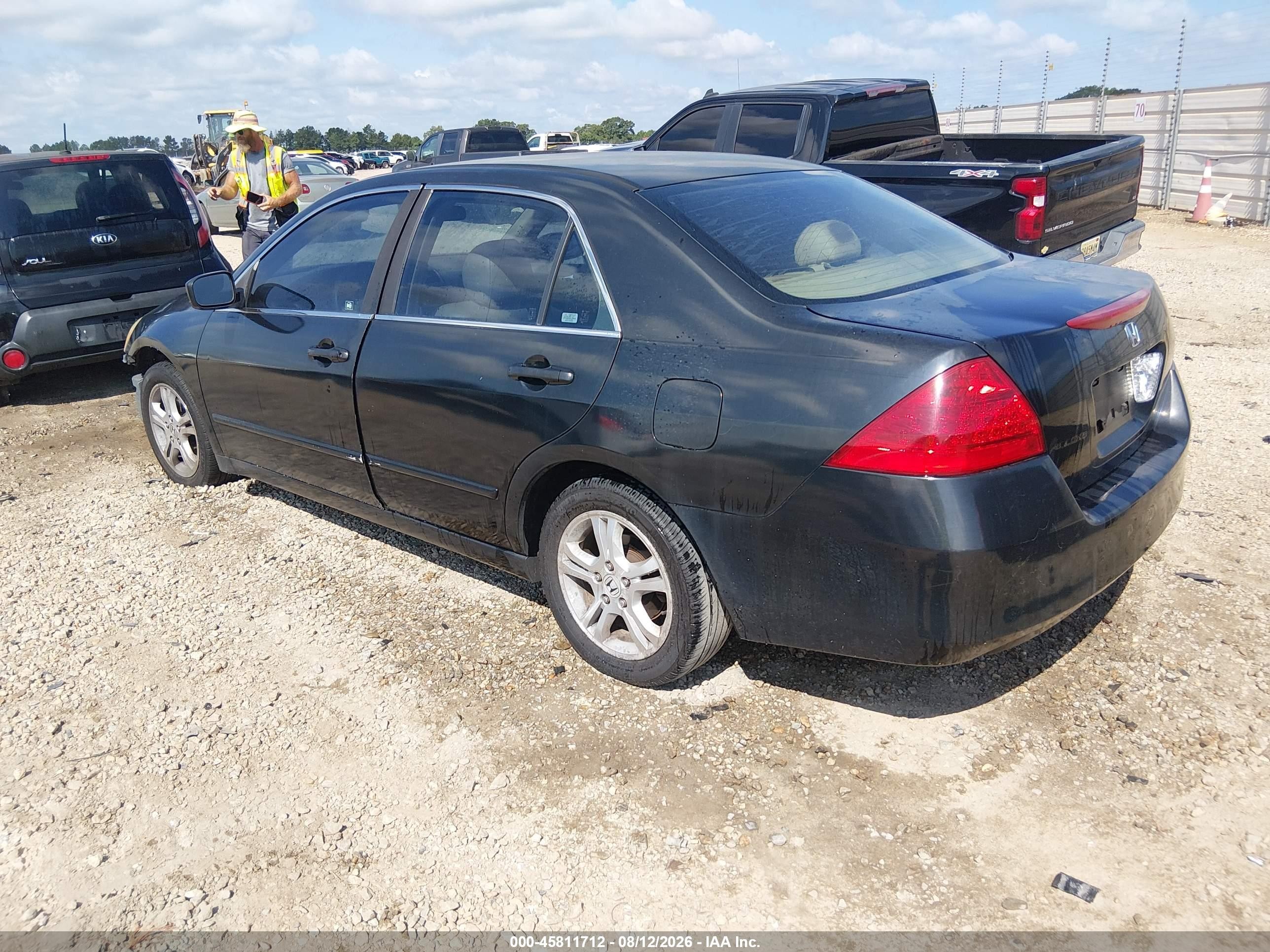 2007 Honda Accord 2.4 Se Black vin: JHMCM56327C011878