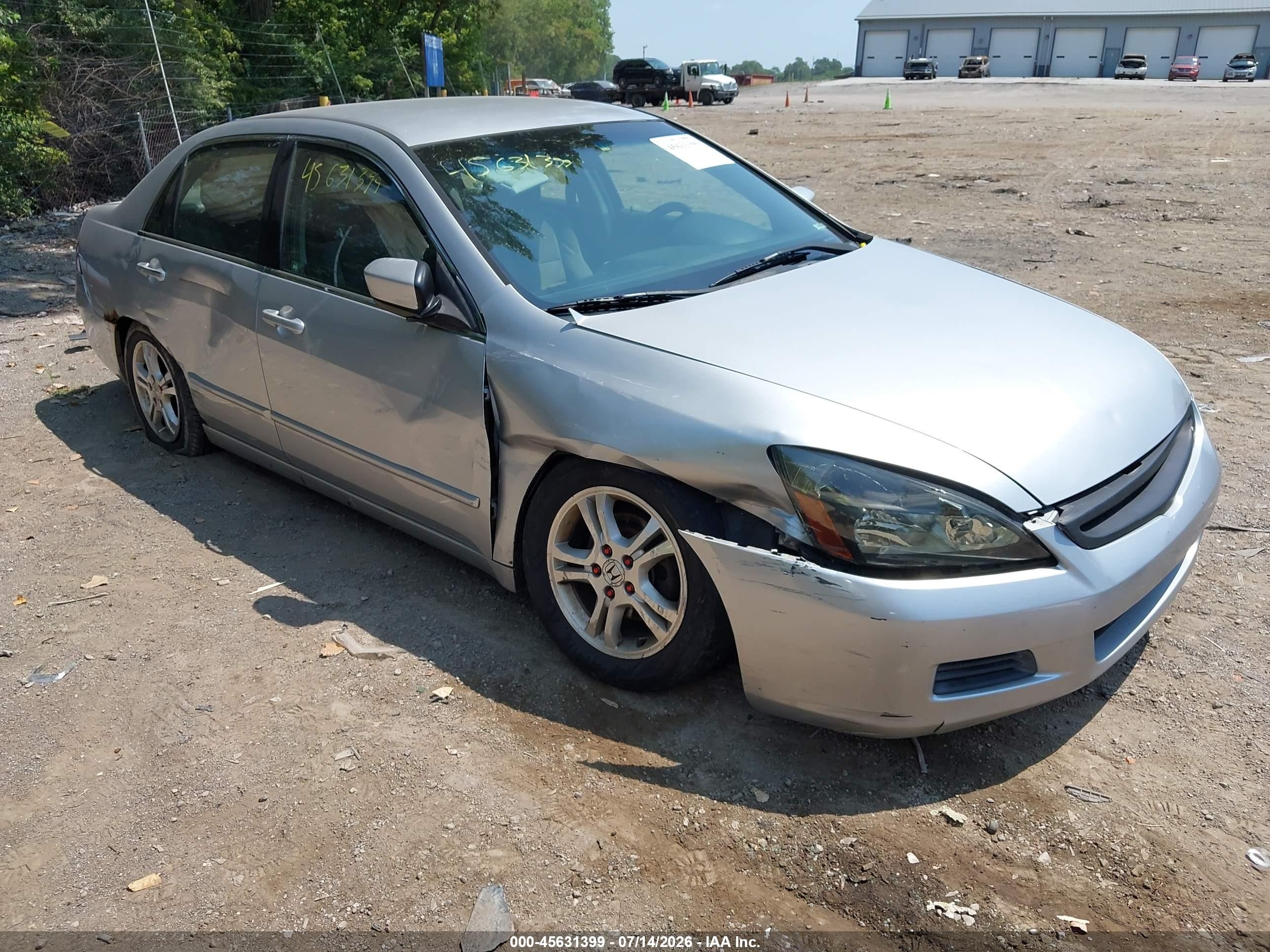 2007 Honda Accord 2.4 Se Silver vin: JHMCM56337C009735