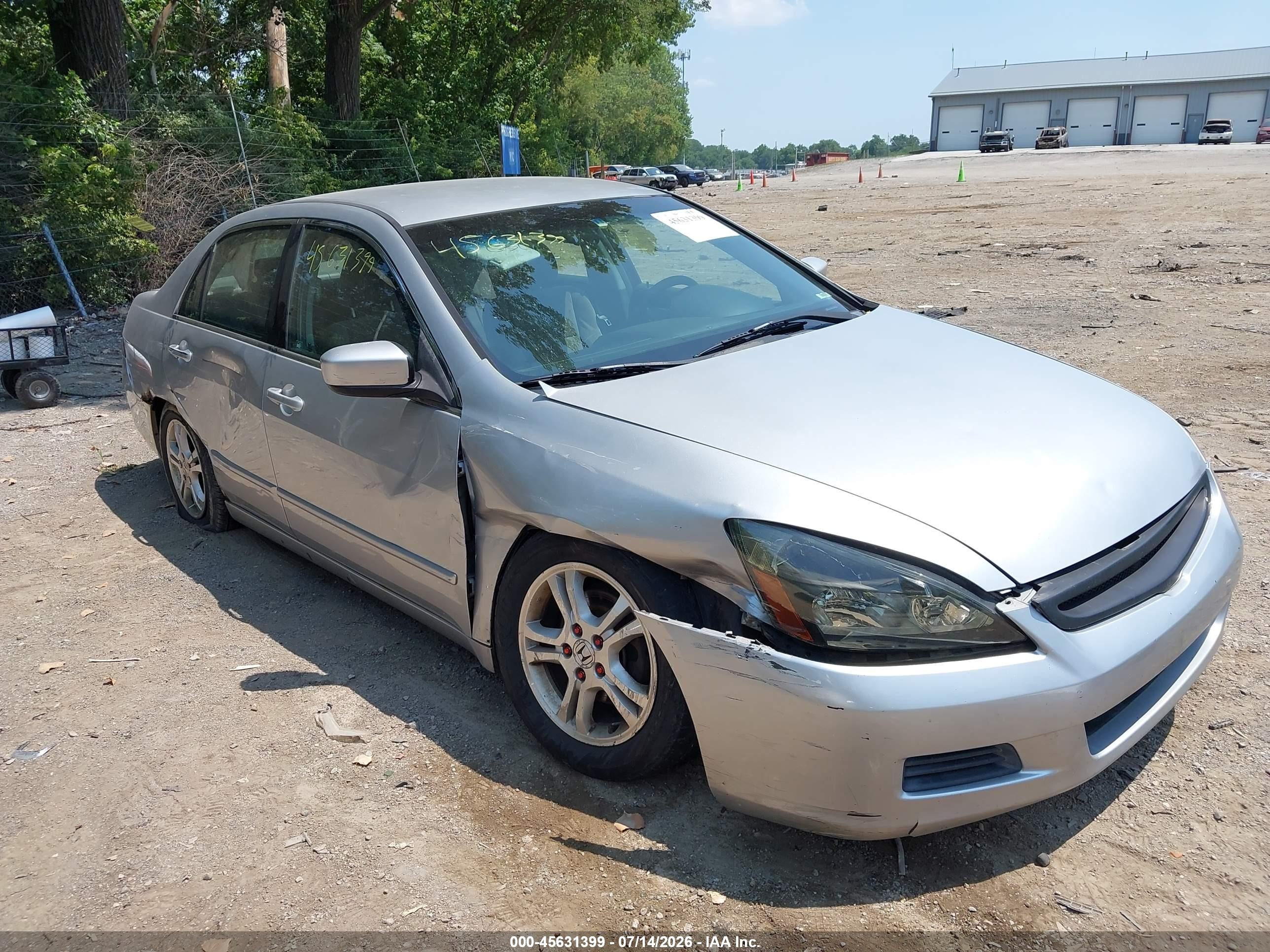 2007 Honda Accord 2.4 Se Silver vin: JHMCM56337C009735