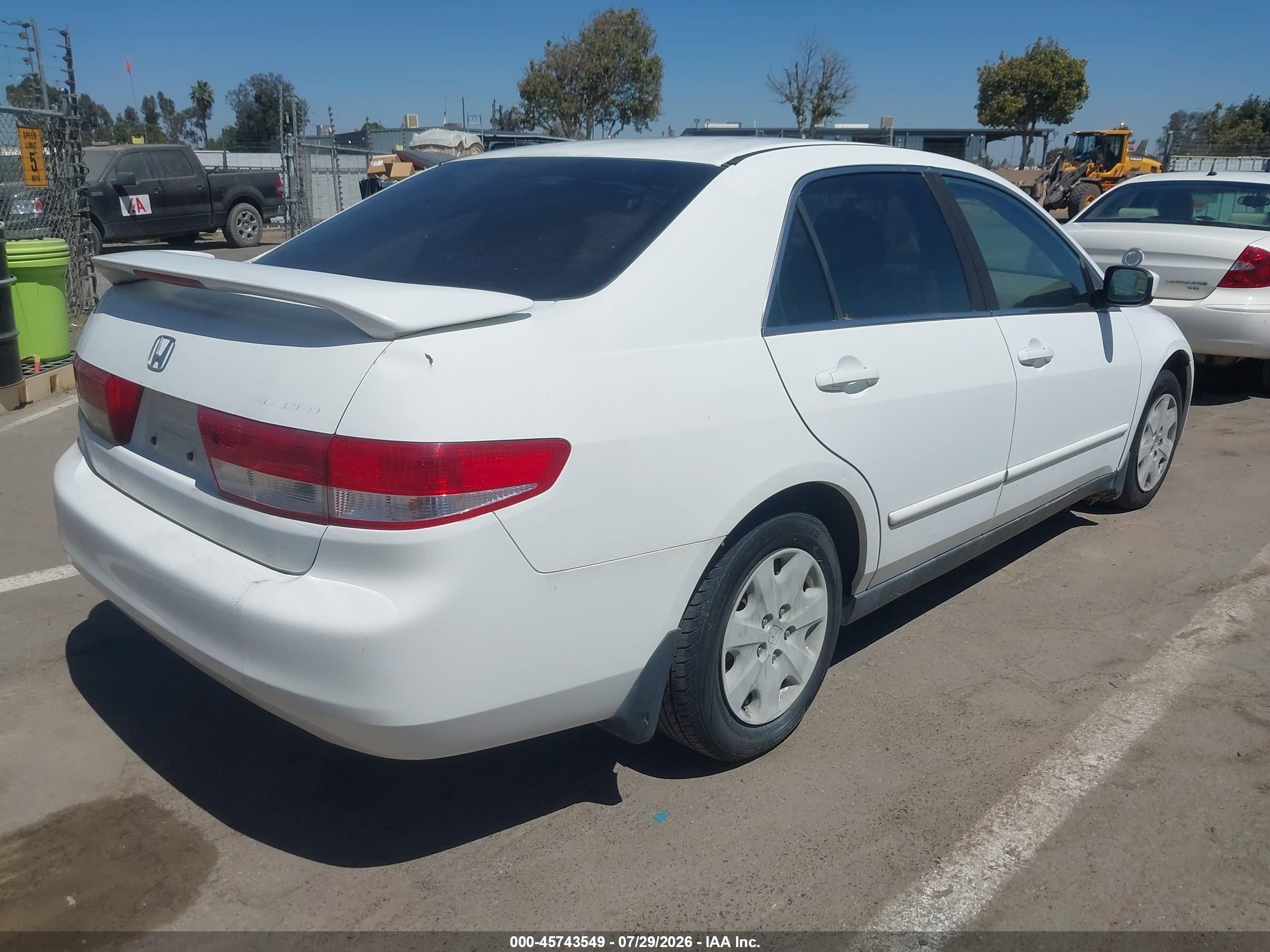 2003 Honda Accord 2.4 Lx White vin: JHMCM56383C023902