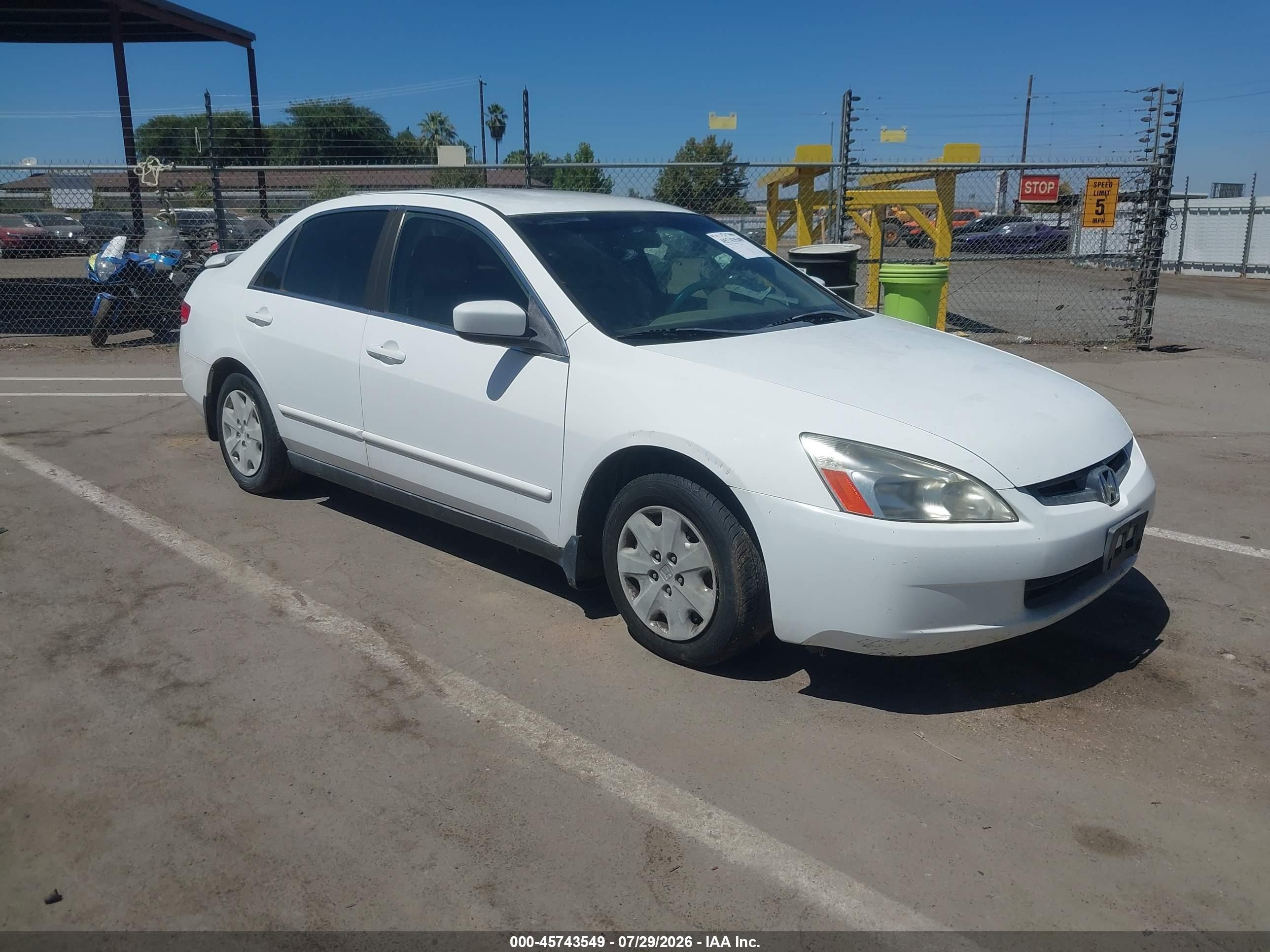 2003 Honda Accord 2.4 Lx White vin: JHMCM56383C023902