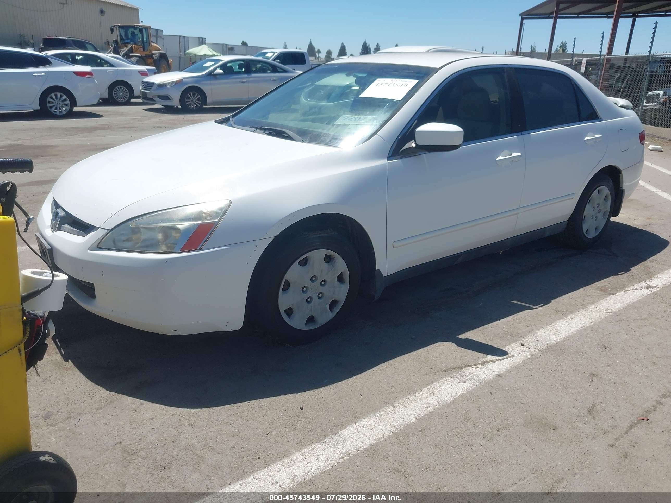 2003 Honda Accord 2.4 Lx White vin: JHMCM56383C023902