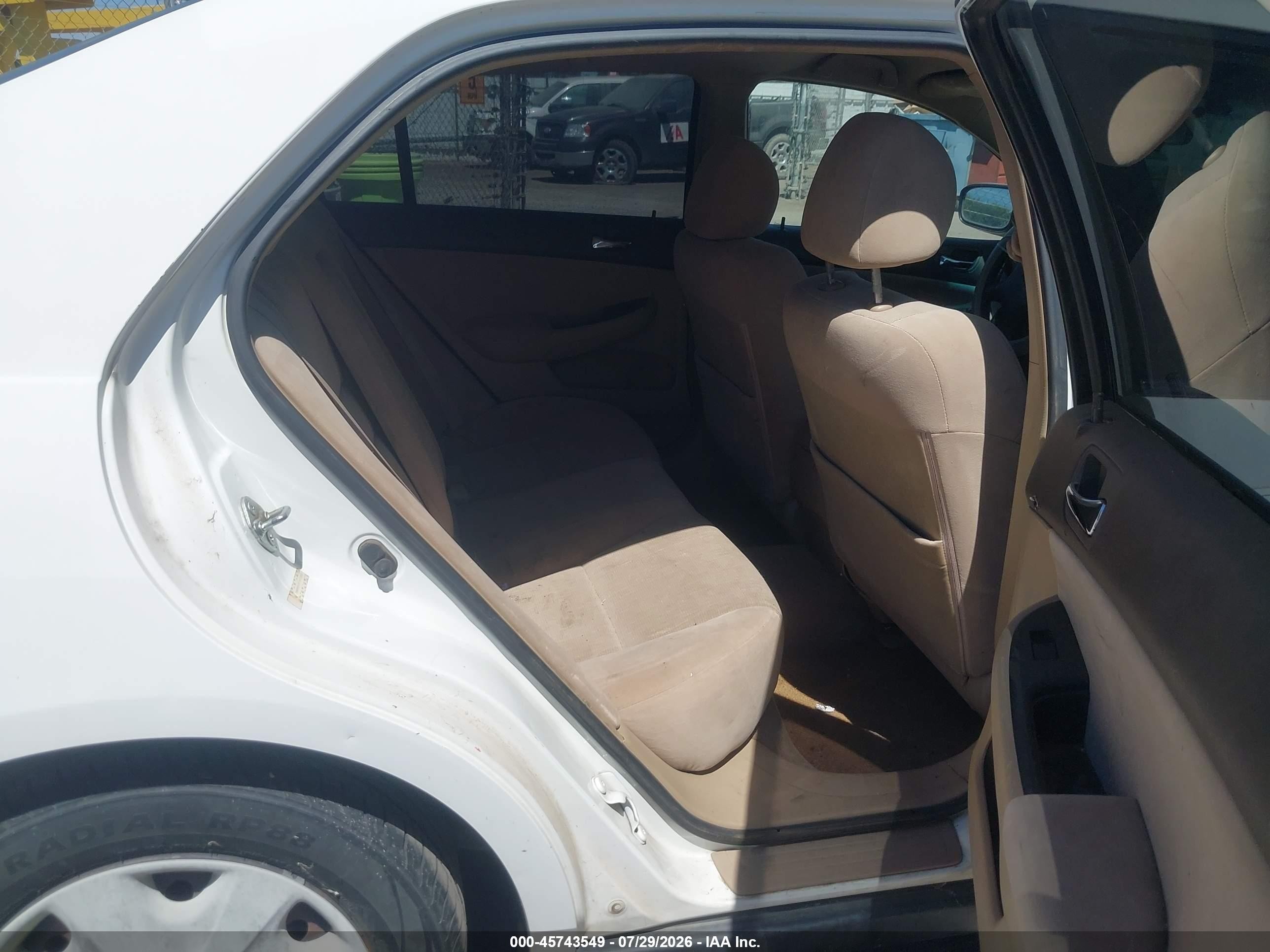 2003 Honda Accord 2.4 Lx White vin: JHMCM56383C023902