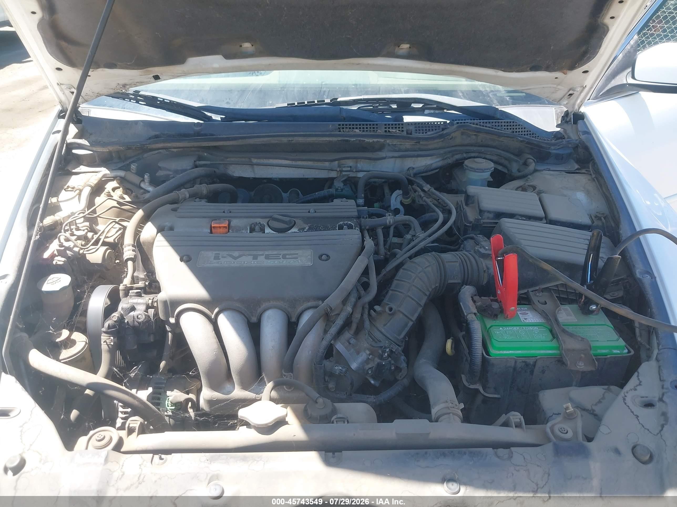 2003 Honda Accord 2.4 Lx White vin: JHMCM56383C023902