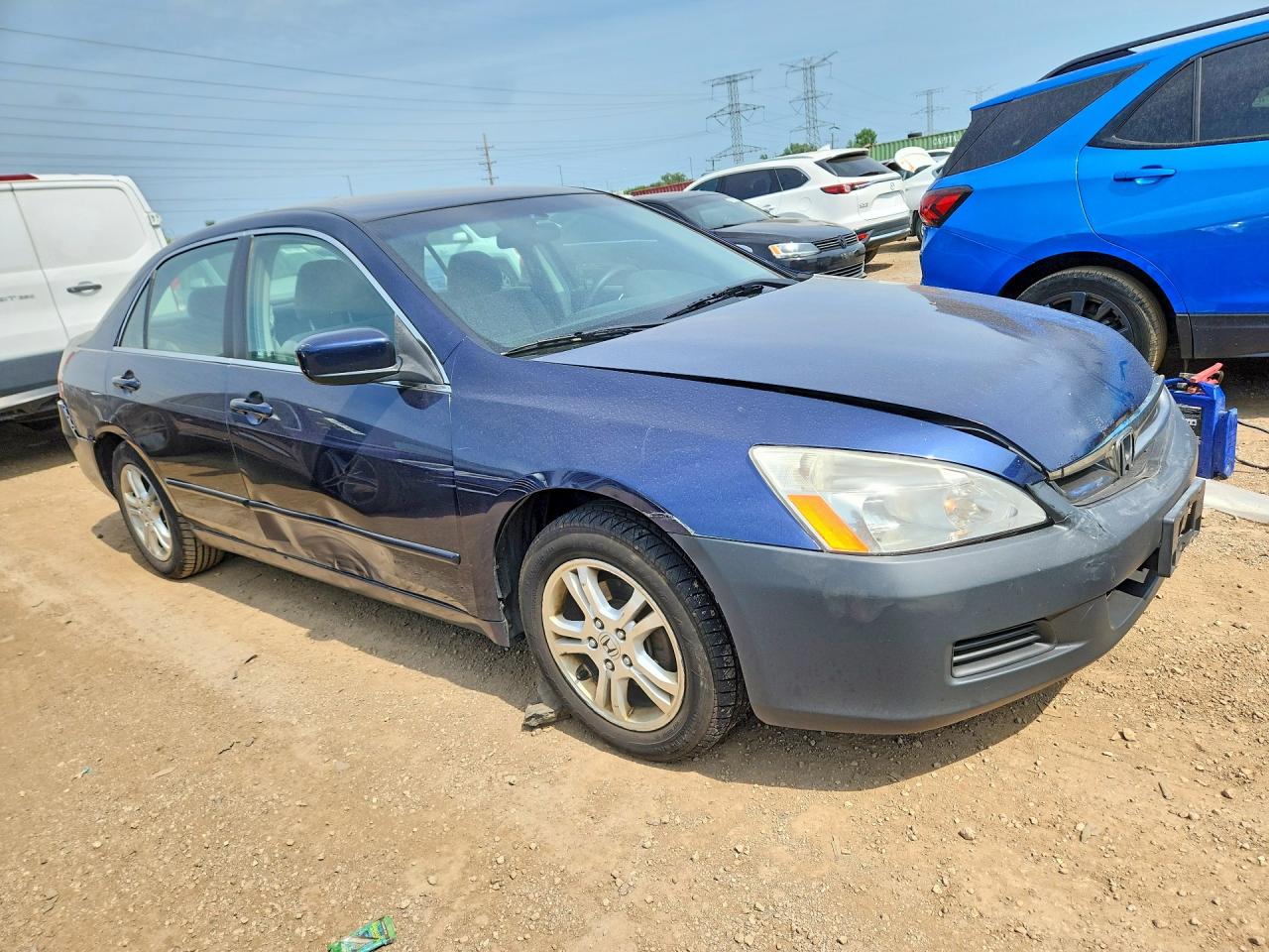 2007 Honda Accord Se Blue vin: JHMCM56387C015451
