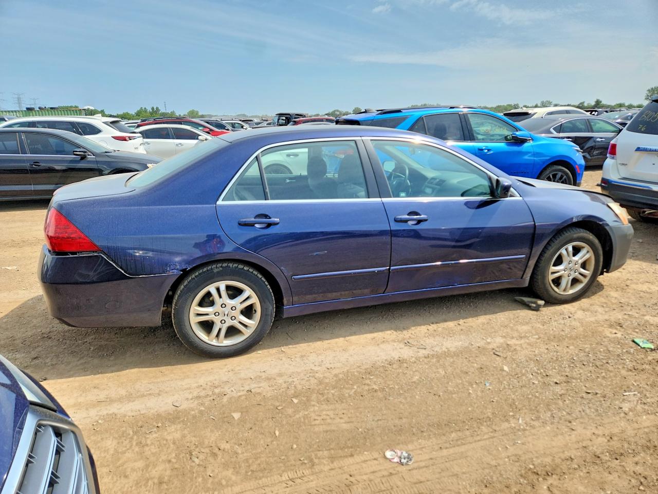 2007 Honda Accord Se Blue vin: JHMCM56387C015451