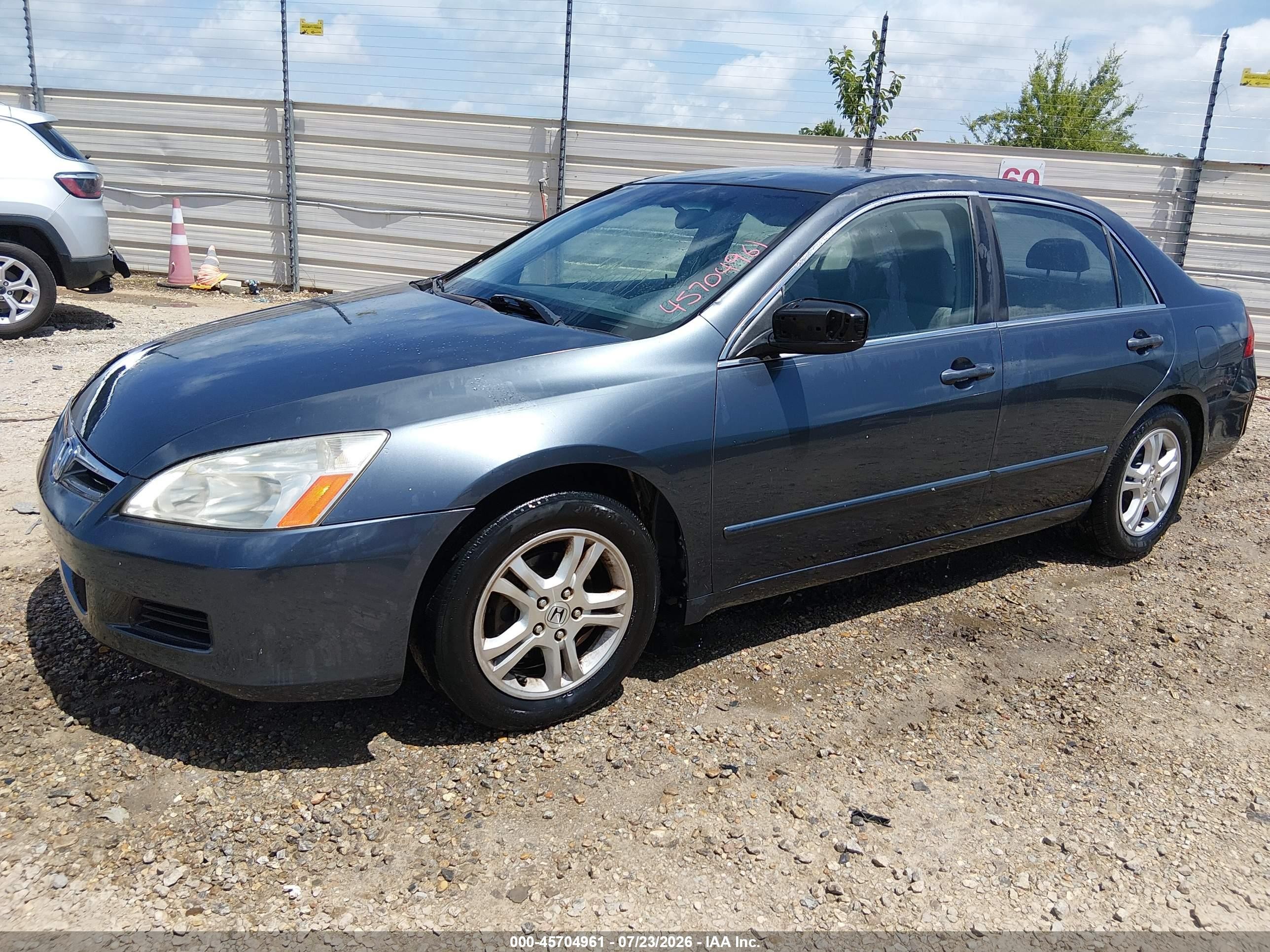 2007 Honda Accord 2.4 Se Gray vin: JHMCM563X7C006119