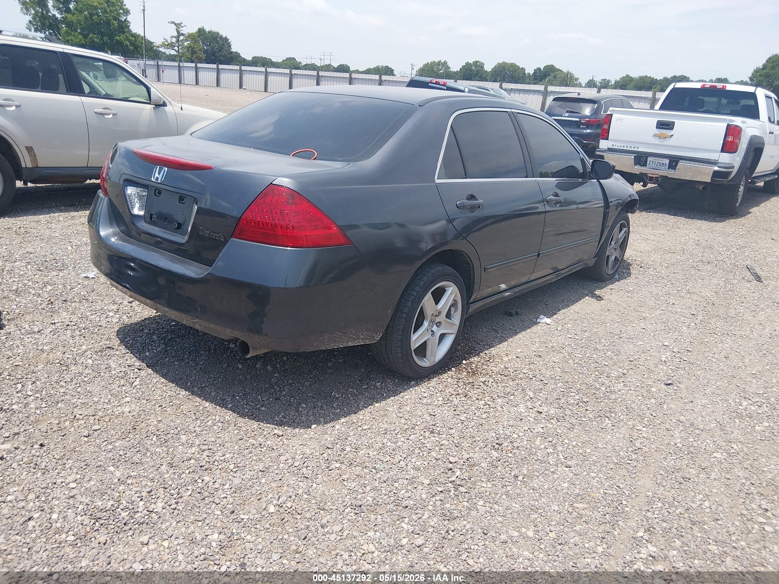 2007 Honda Accord 2.4 Se Gray vin: JHMCM563X7C010655