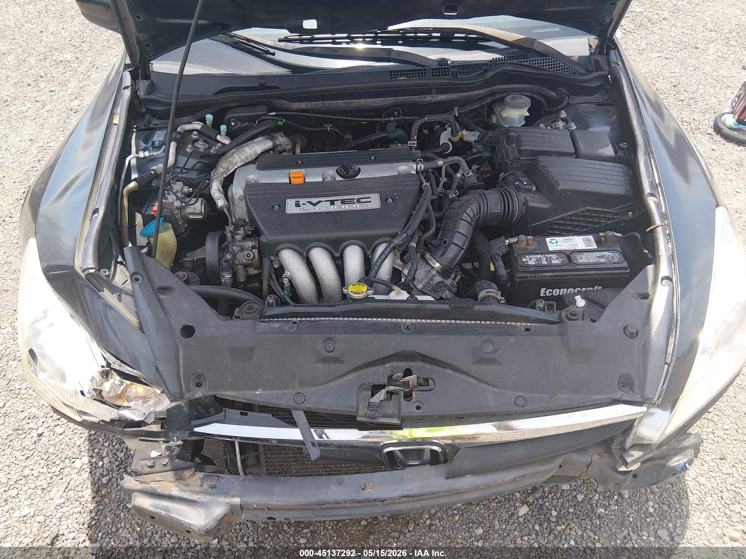 2007 Honda Accord 2.4 Se Gray vin: JHMCM563X7C010655