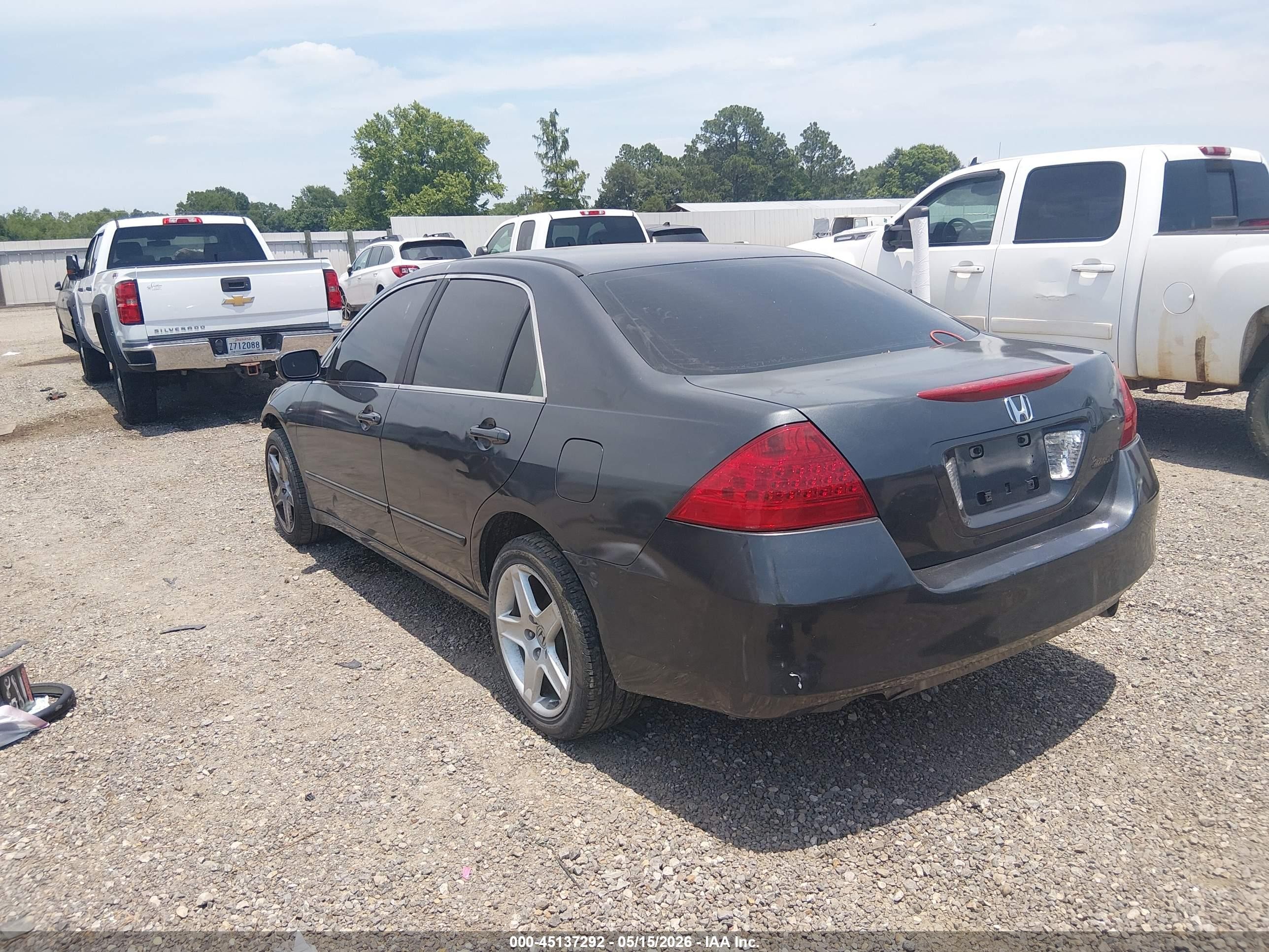 2007 Honda Accord 2.4 Se Gray vin: JHMCM563X7C010655