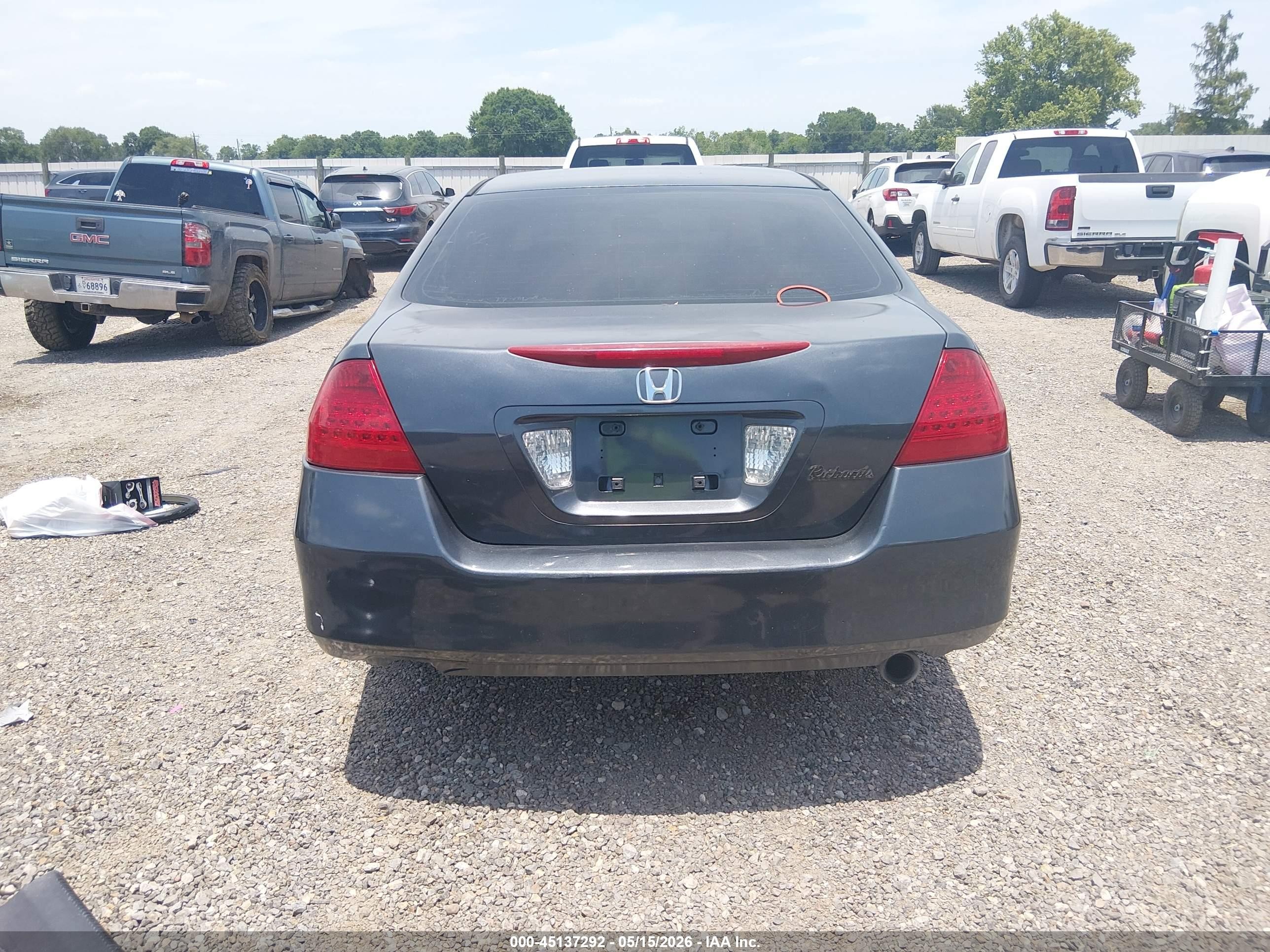 2007 Honda Accord 2.4 Se Gray vin: JHMCM563X7C010655