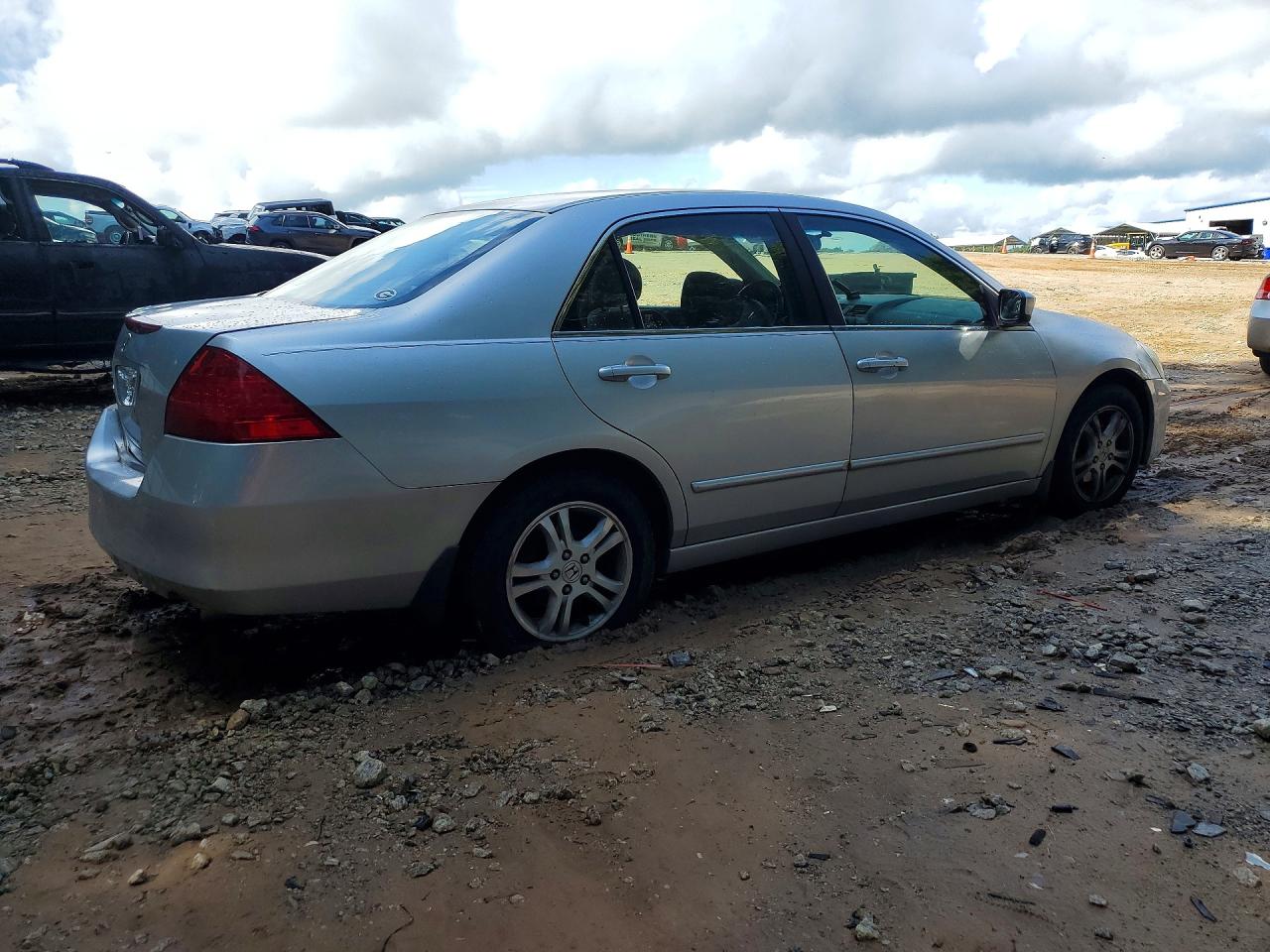 2007 Honda Accord Se Silver vin: JHMCM563X7C014494