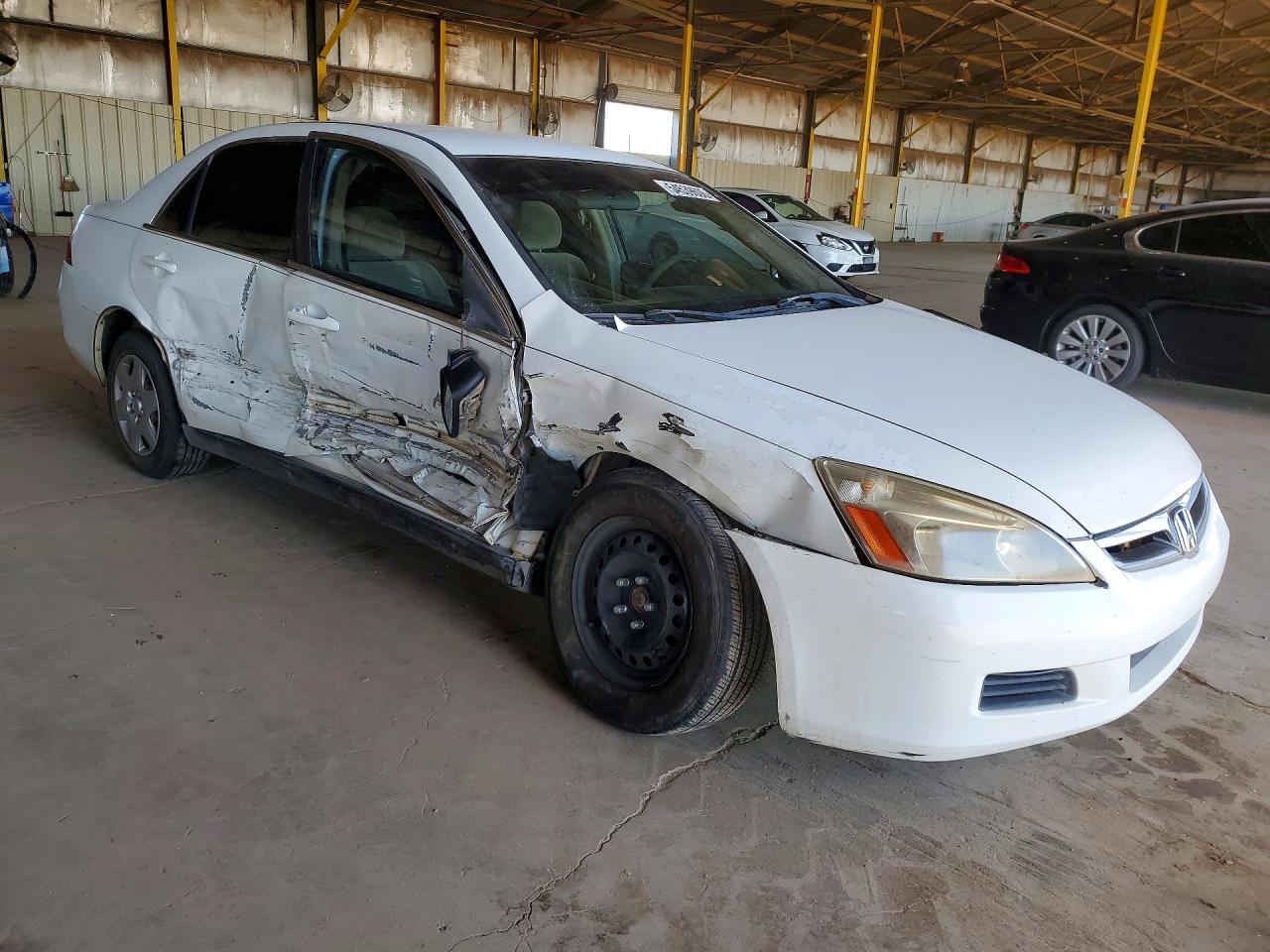 2007 Honda Accord Lx White vin: JHMCM56427C003496