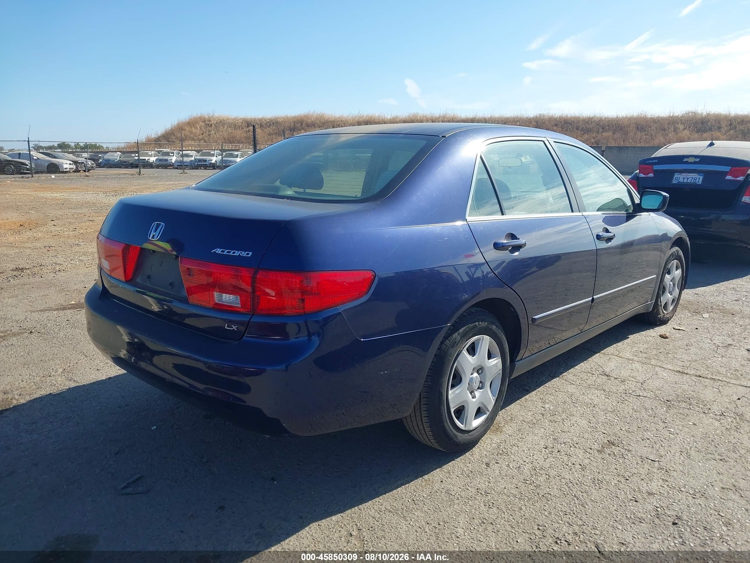 2005 Honda Accord 2.4 Lx Blue vin: JHMCM56485C000289