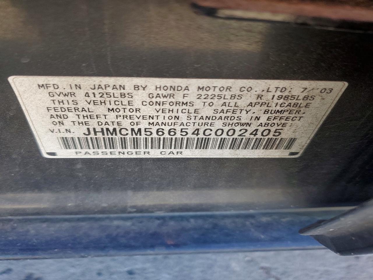 2004 Honda Accord Ex Black vin: JHMCM56654C002405