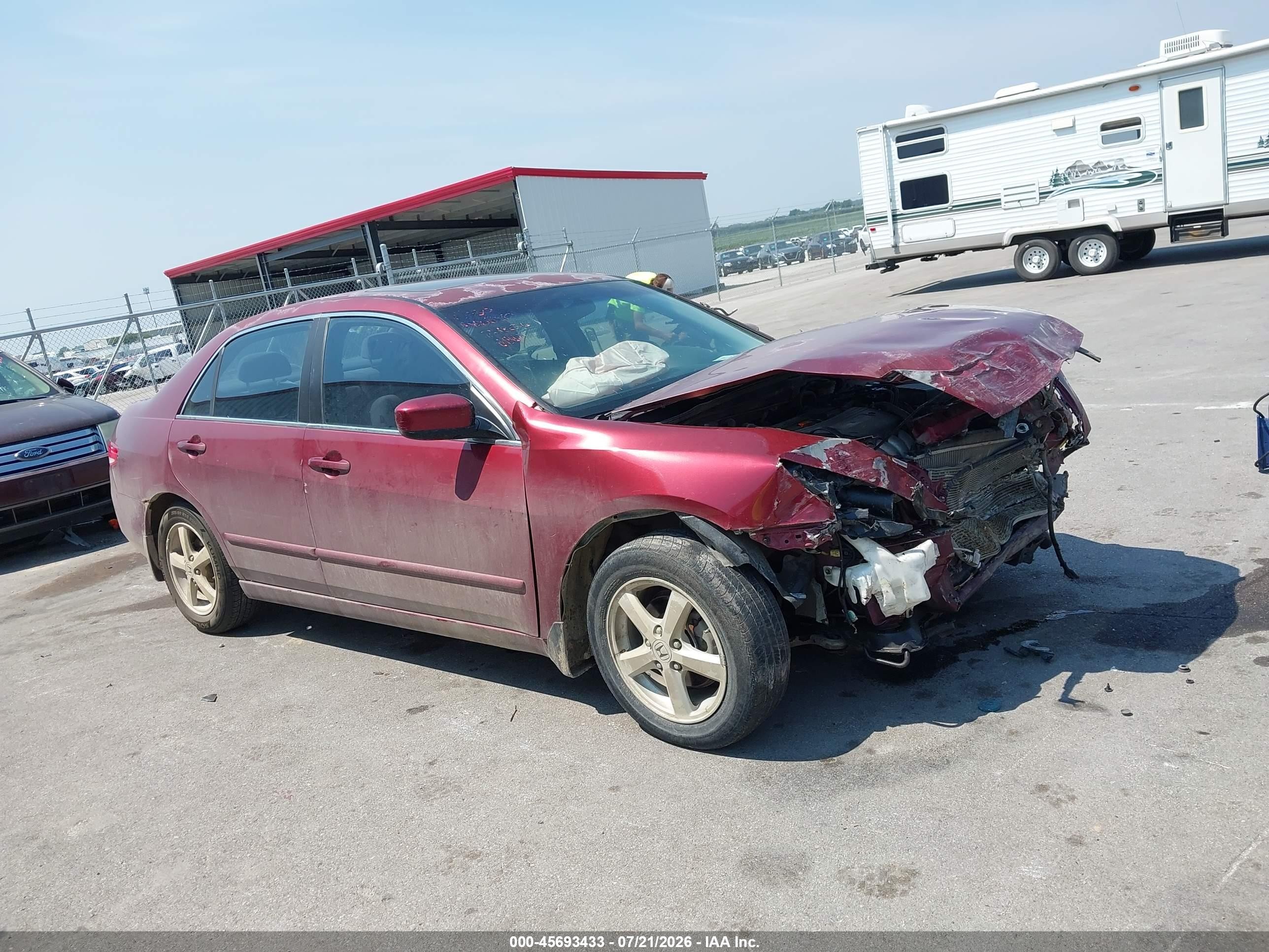 2003 Honda Accord Sdn Ex Red vin: JHMCM56673C016014