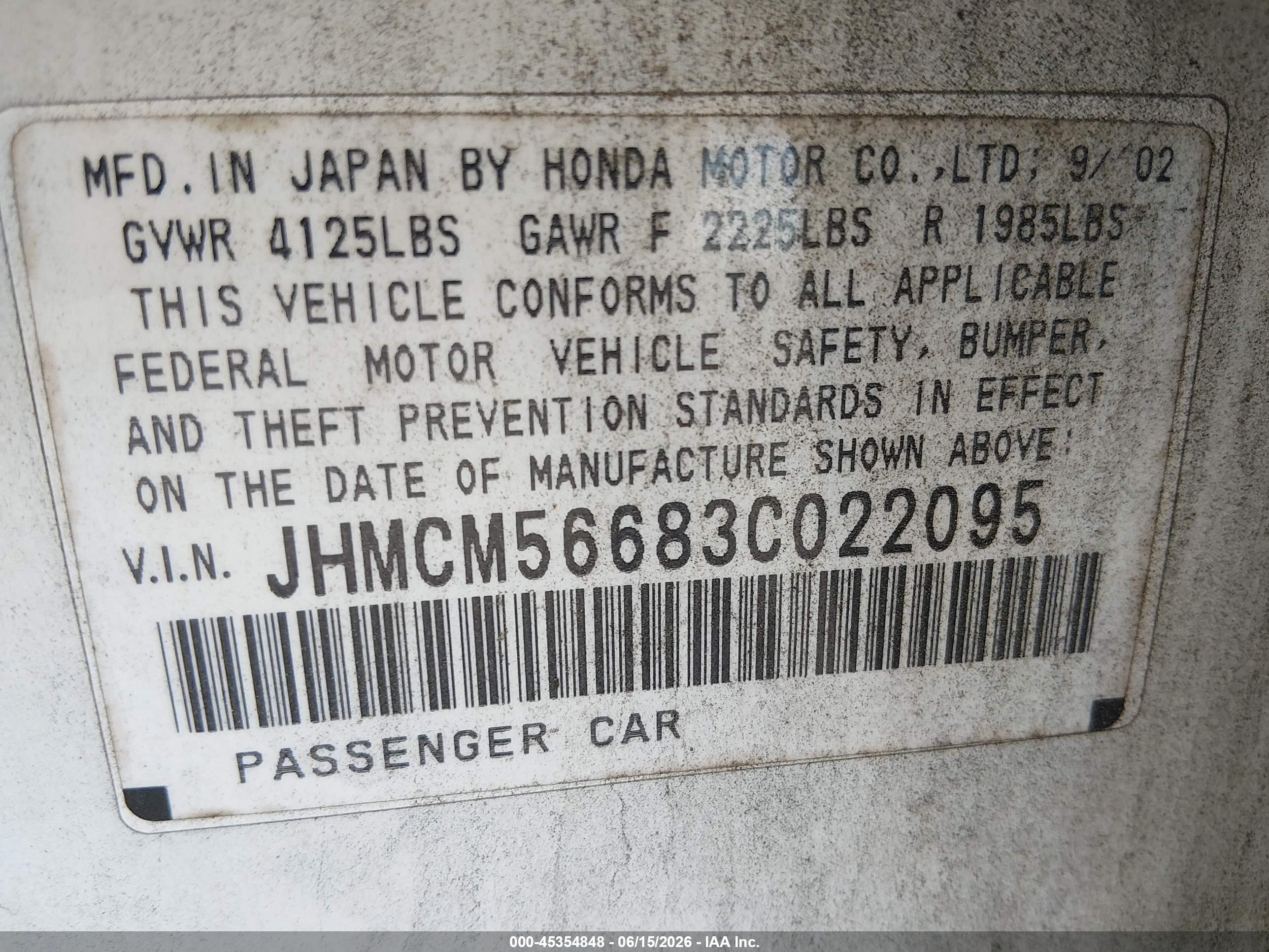 2003 Honda Accord 2.4 Ex White vin: JHMCM56683C022095