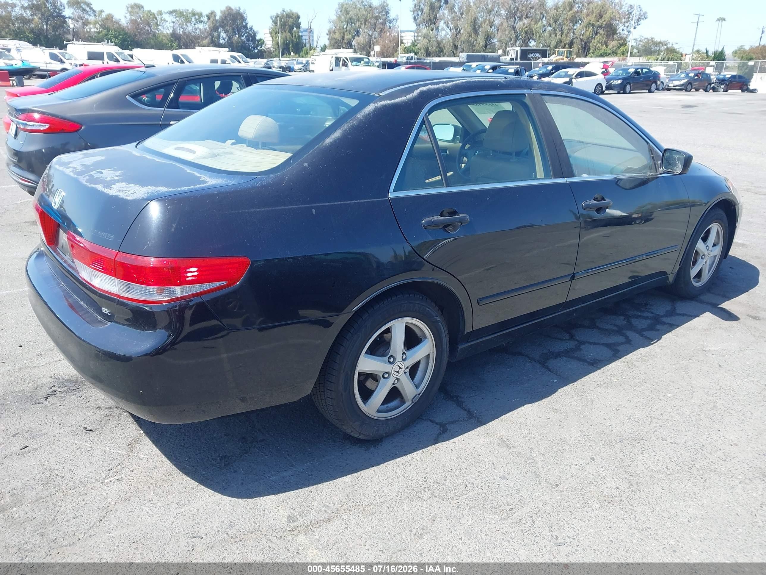 2003 Honda Accord Sdn Ex Black vin: JHMCM56683C049149