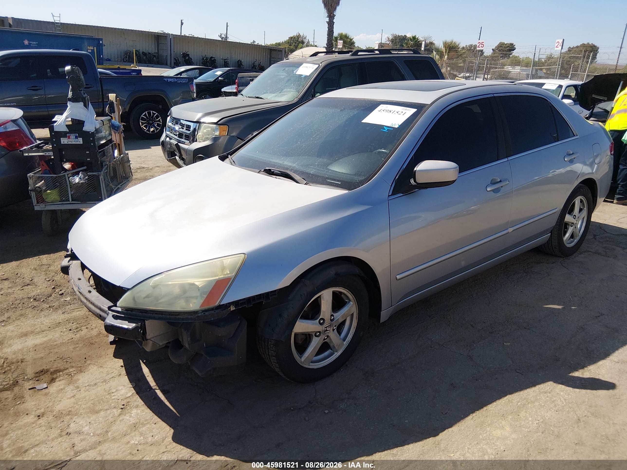 2003 Honda Accord 2.4 Ex Silver vin: JHMCM56693C078370
