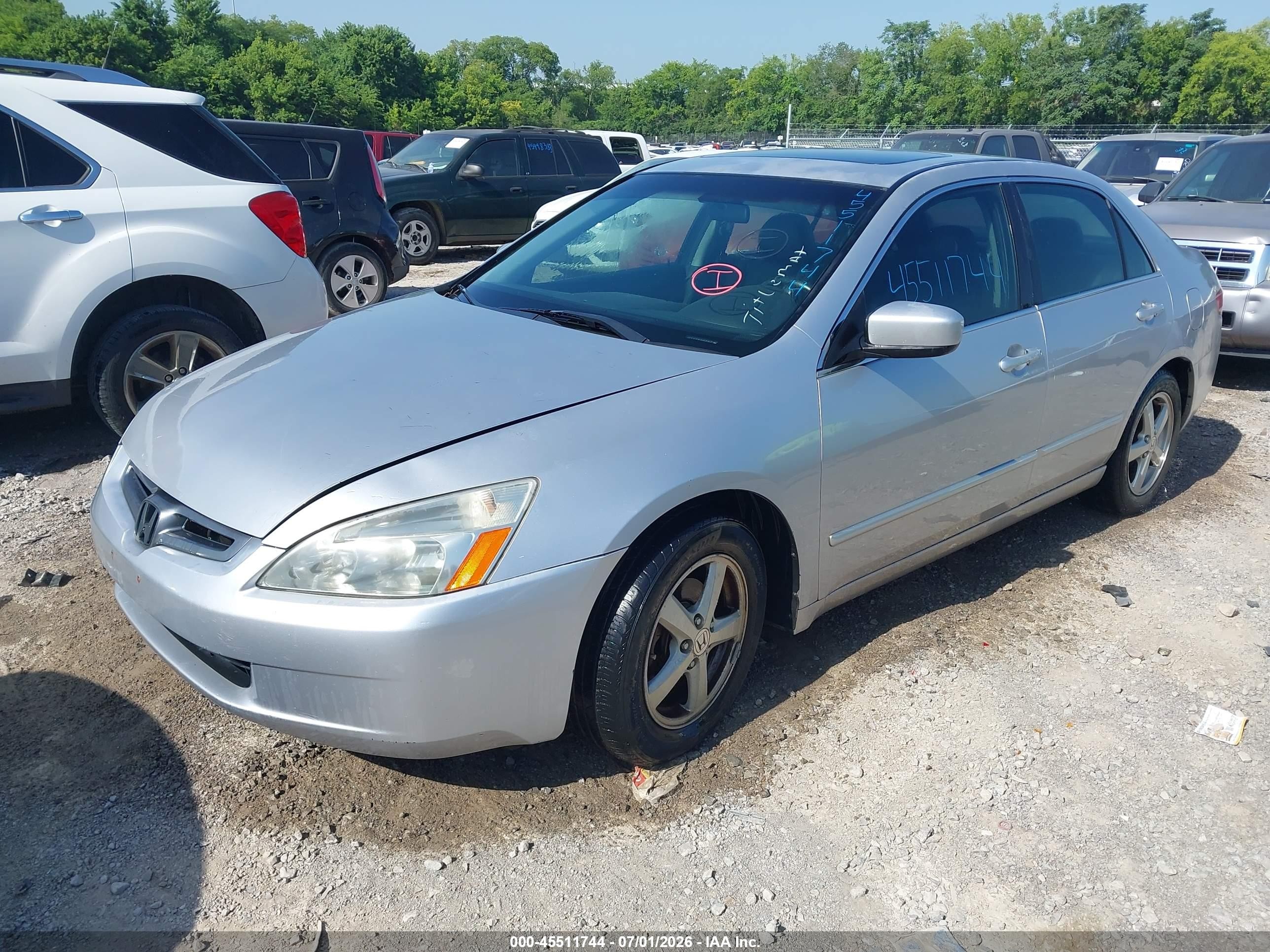 2003 Honda Accord Sdn Ex Silver vin: JHMCM56733C048886