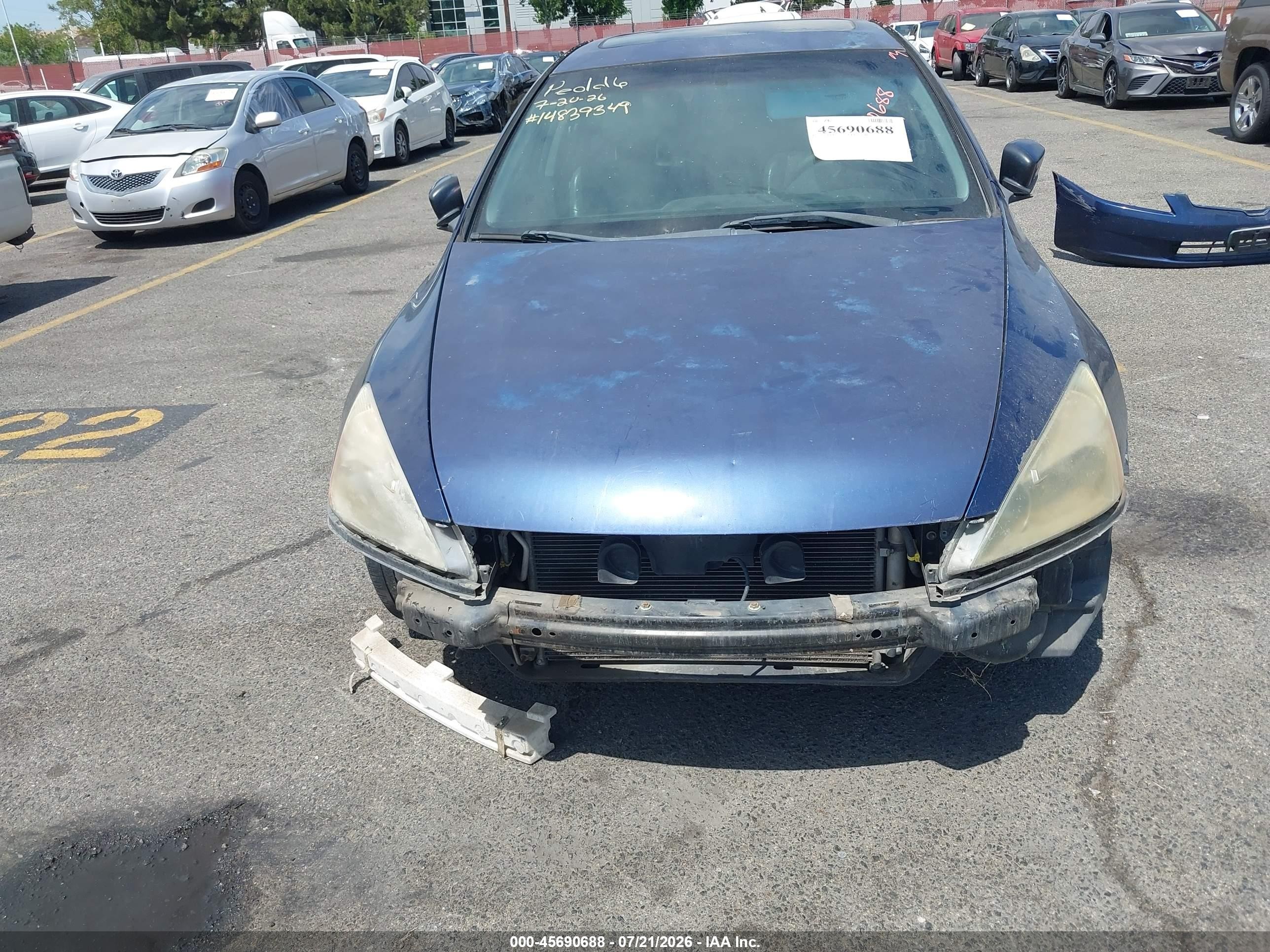 2005 Honda Accord 2.4 Ex Blue vin: JHMCM56805C005621