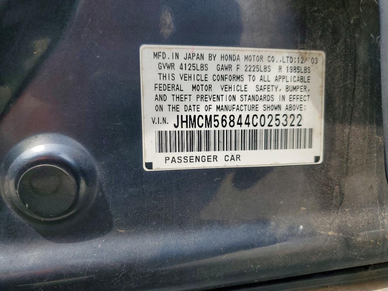 2004 Honda Accord Ex Gray vin: JHMCM56844C025322