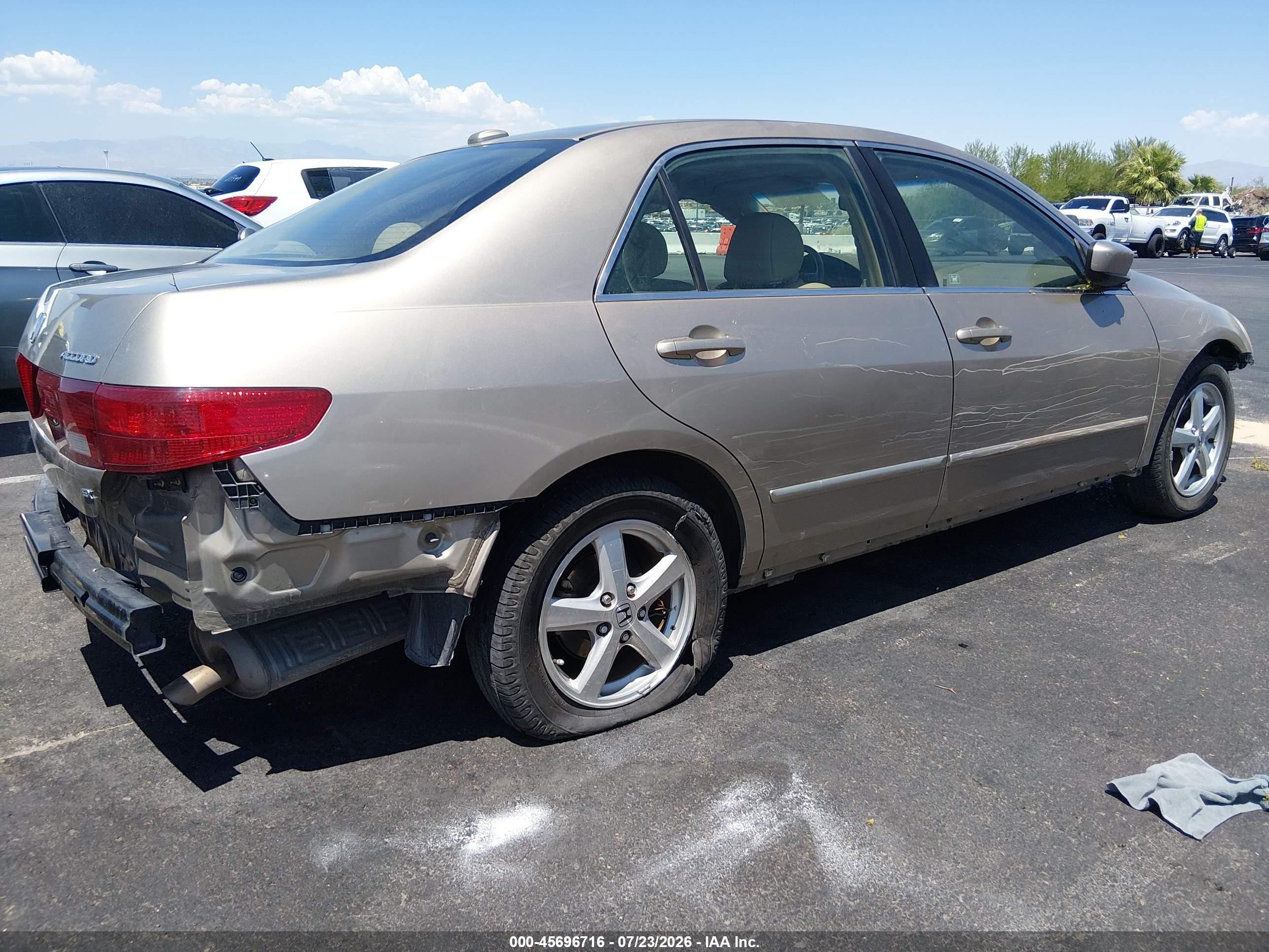 2005 Honda Accord 2.4 Ex Beige vin: JHMCM56895C004466