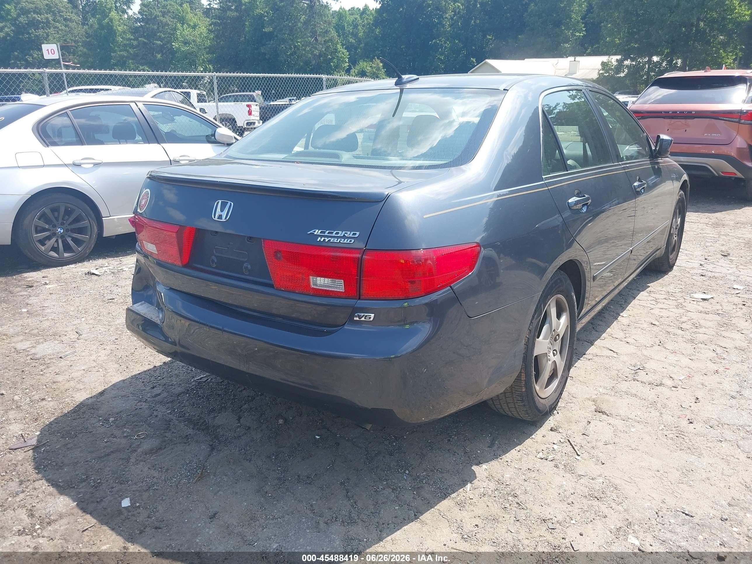 2005 Honda Accord Hybrid Ima Gray vin: JHMCN36415C013483