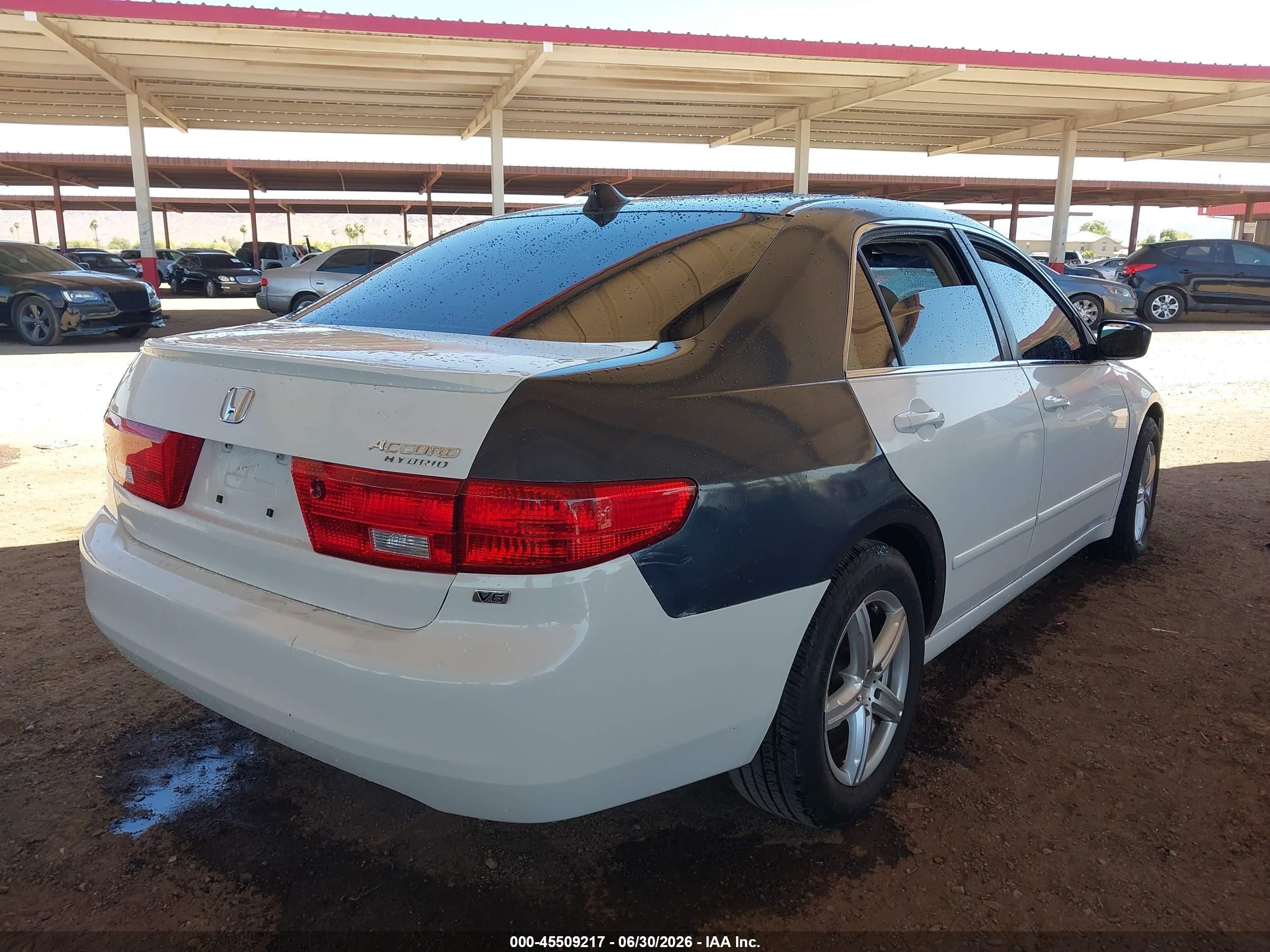 2005 Honda Accord Hybrid Ima White vin: JHMCN36425C016571