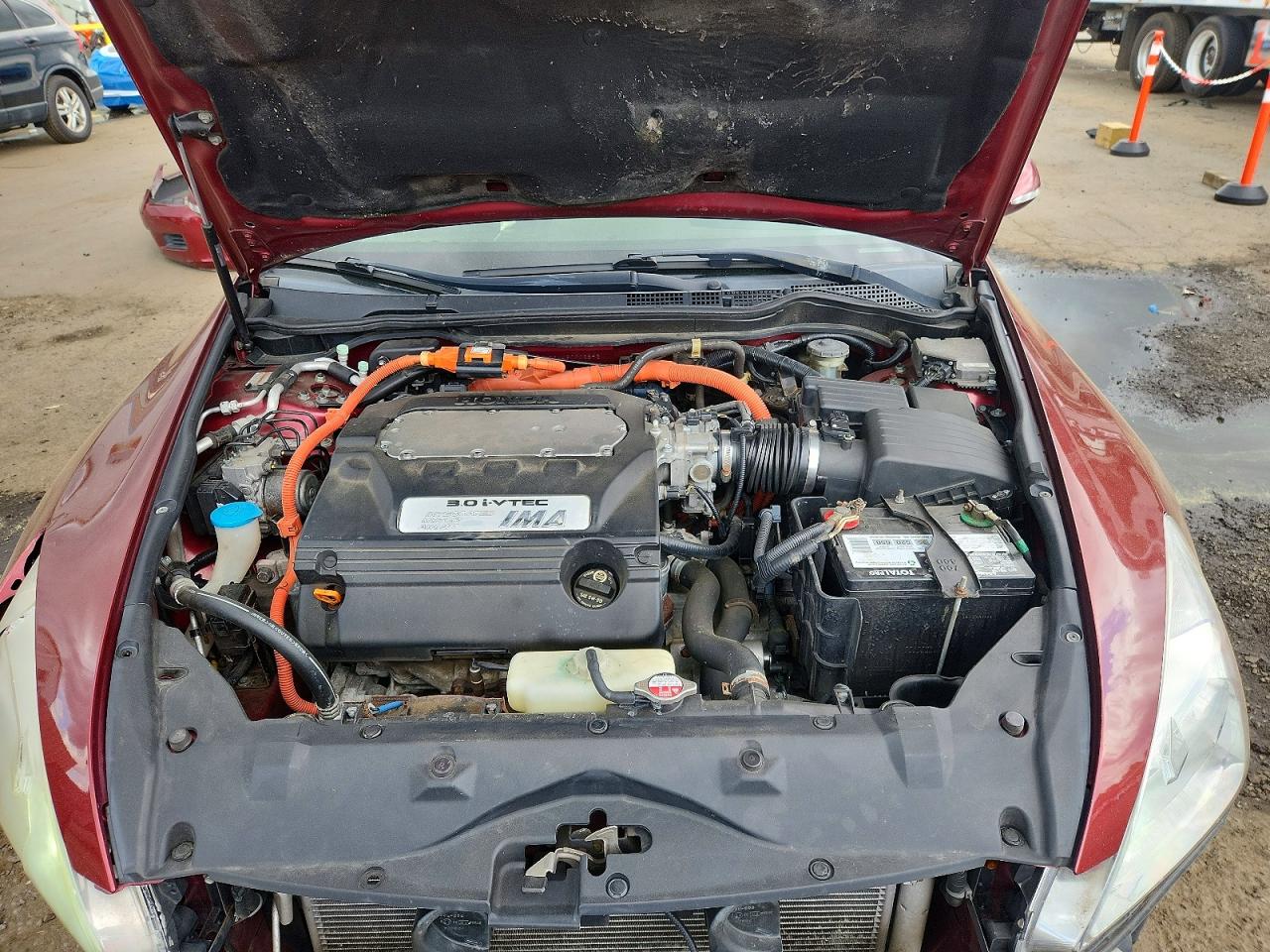 2006 Honda Accord Hybrid Burgundy vin: JHMCN36446C002592