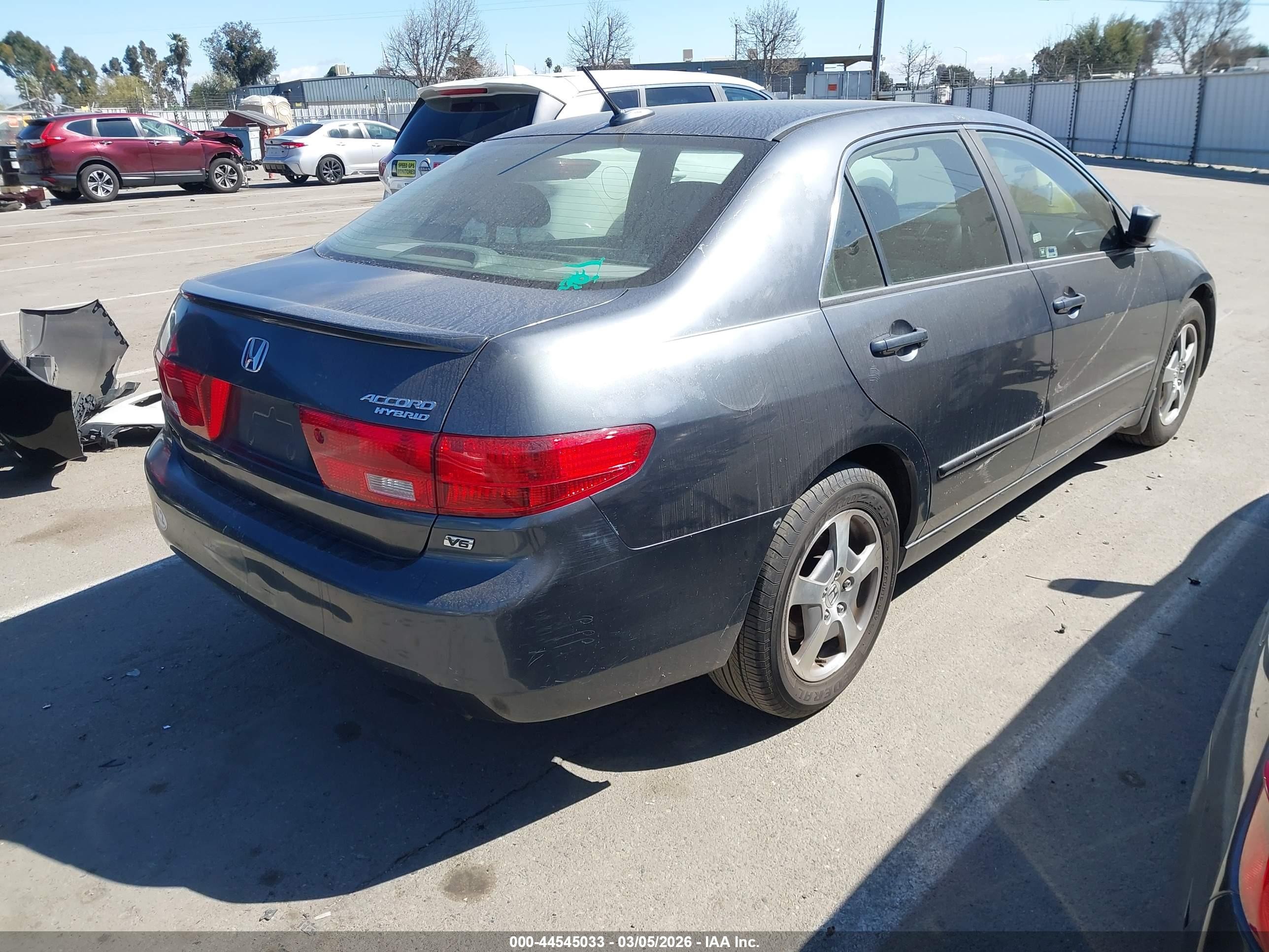 2005 Honda Accord Hybrid Ima Gray vin: JHMCN36455C016676