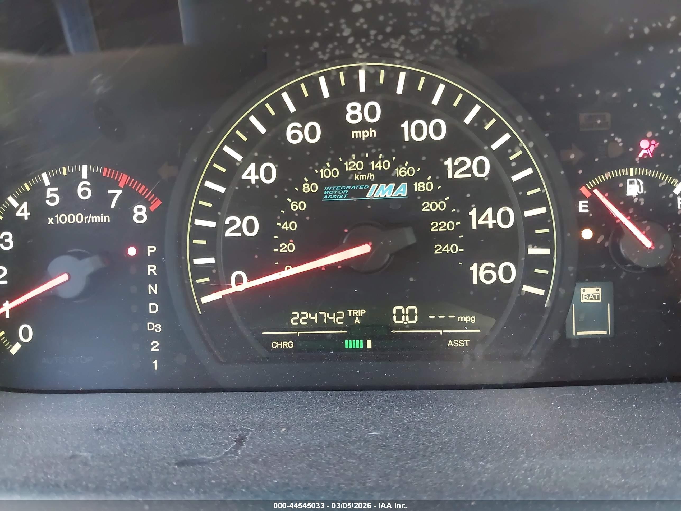 2005 Honda Accord Hybrid Ima Gray vin: JHMCN36455C016676