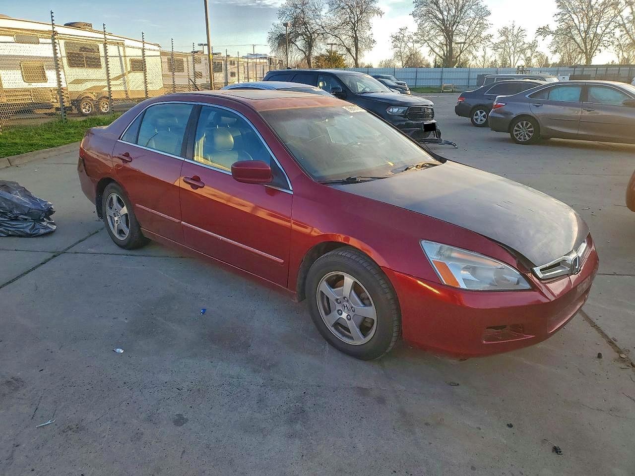 2007 Honda Accord Hybrid Red vin: JHMCN36477C002958