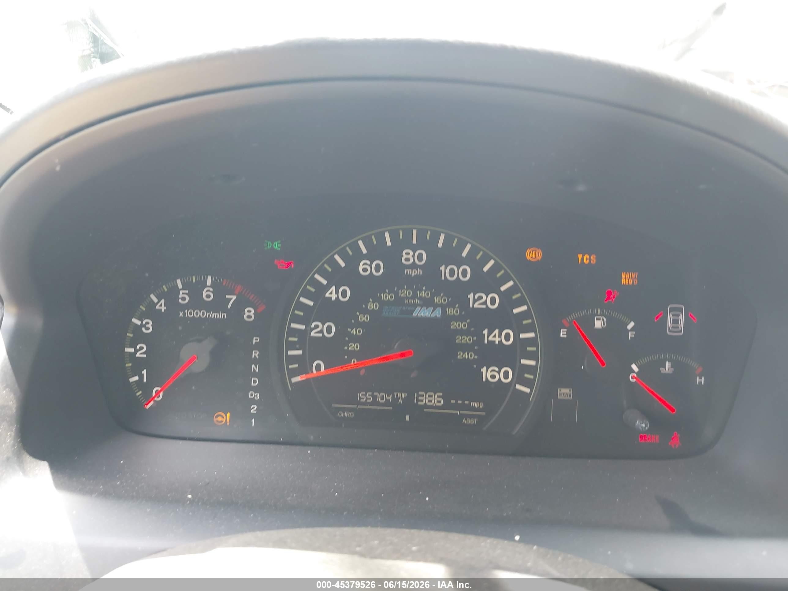 2005 Honda Accord Hybrid Ima Silver vin: JHMCN364X5C004331