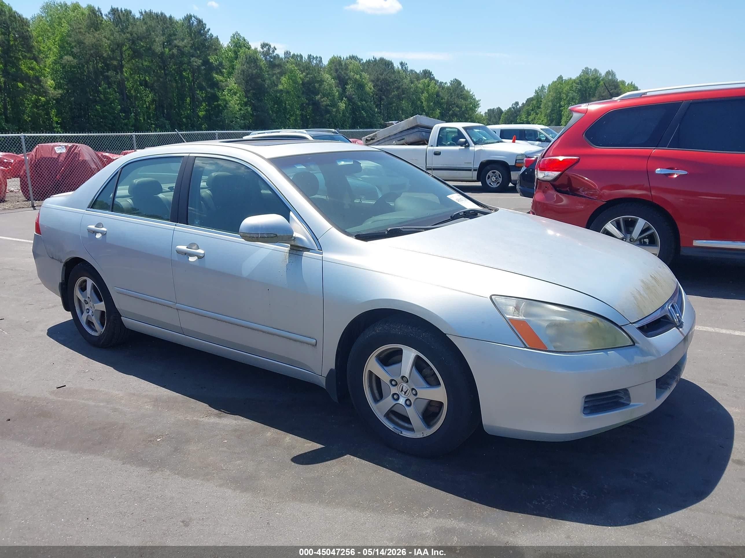 2007 Honda Accord Hybrid   Light Blue vin: JHMCN364X7C003151