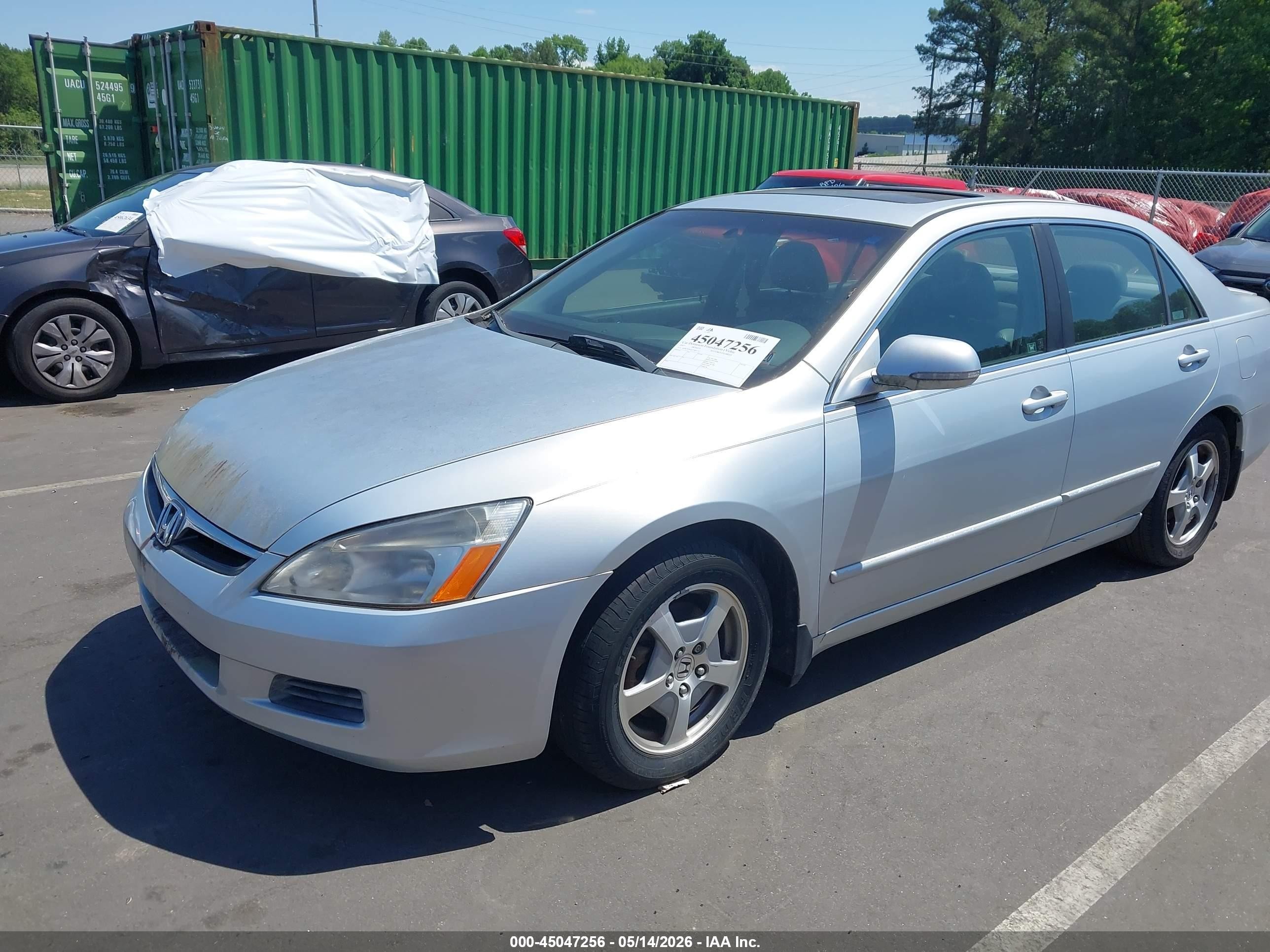 2007 Honda Accord Hybrid   Light Blue vin: JHMCN364X7C003151