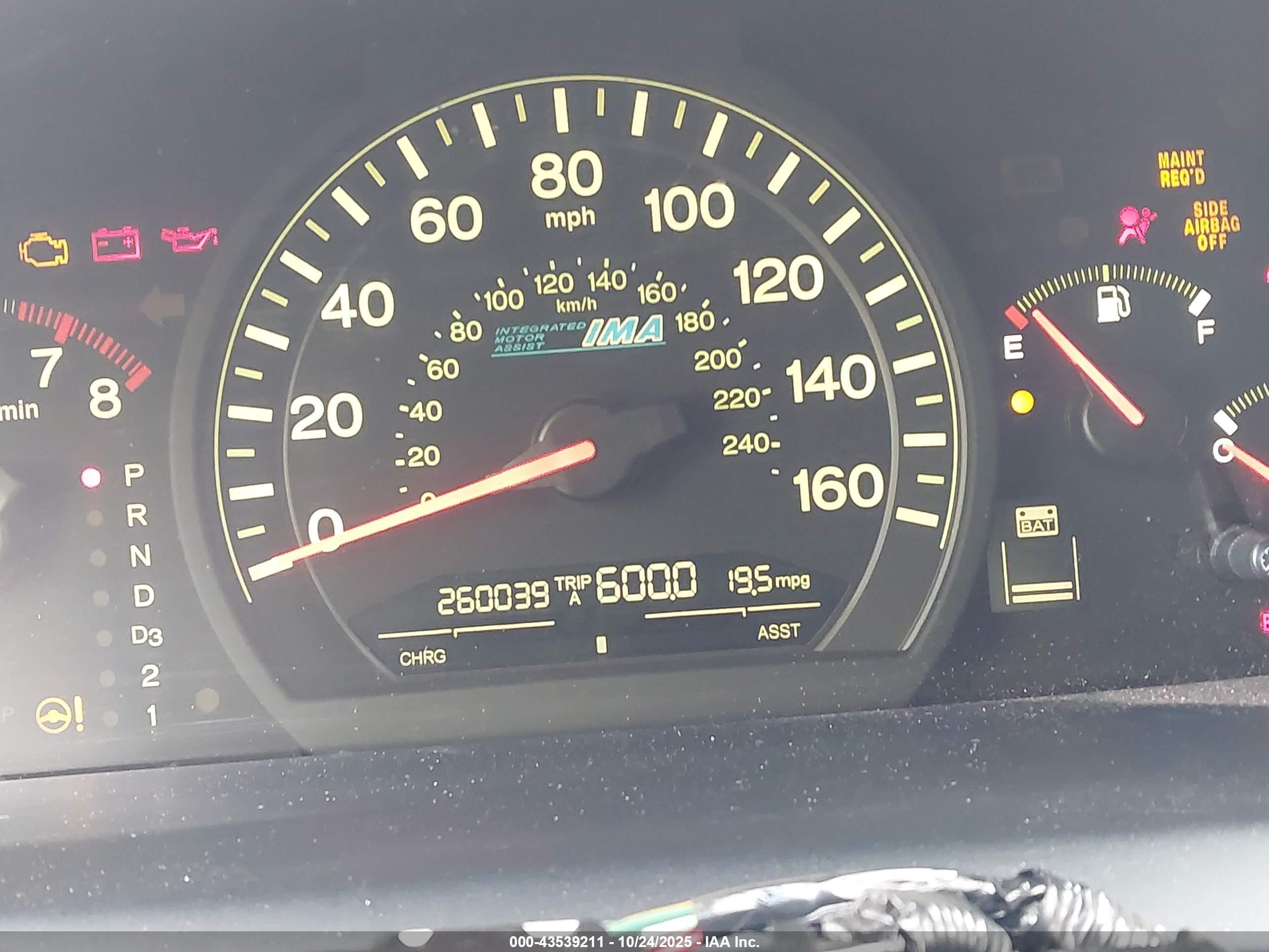 2005 Honda Accord Hybrid Ima Light Blue vin: JHMCN36535C014062